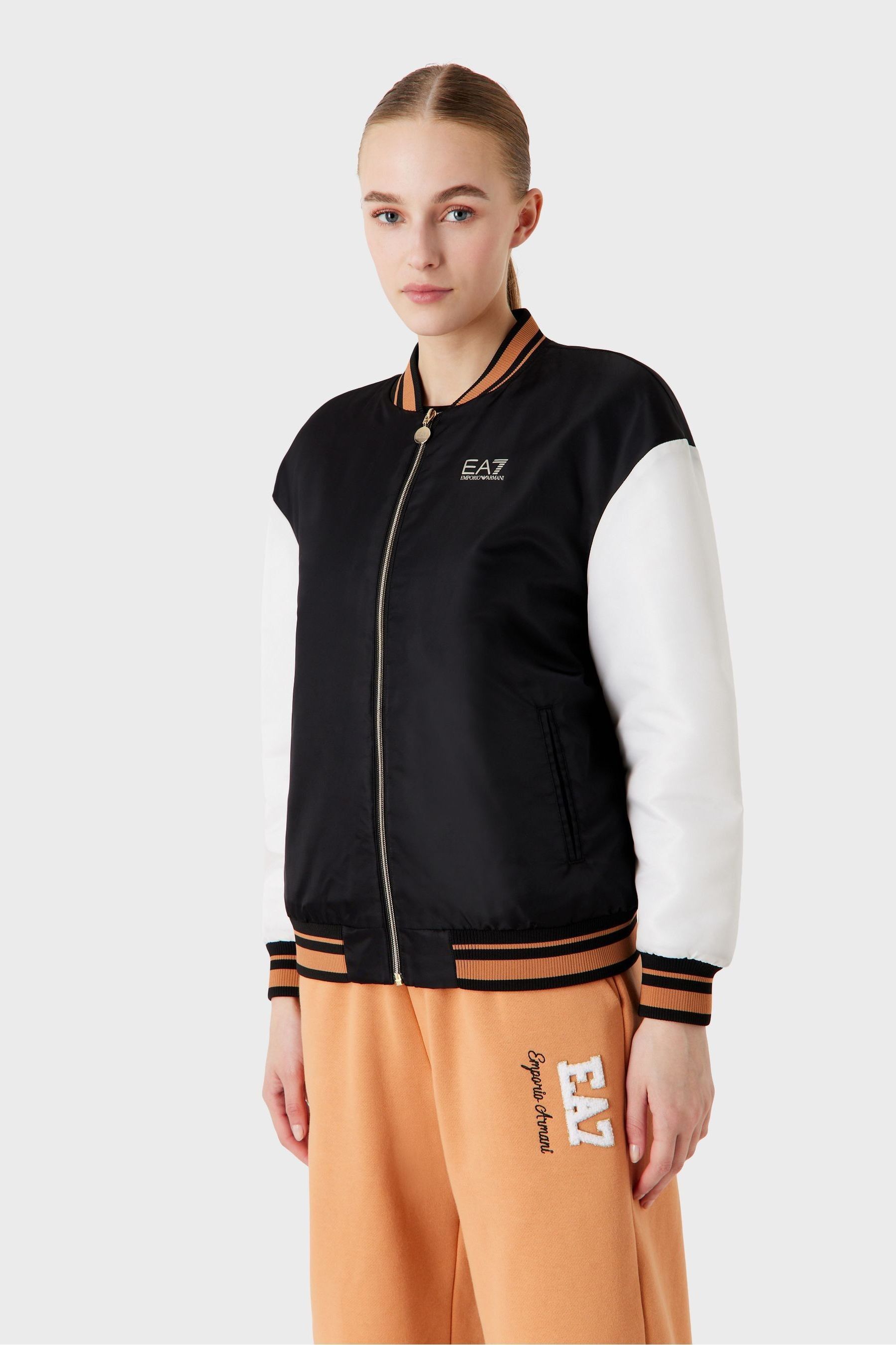 Buy Bomber universitaire Emporio Armani EA7 femme Veste noire from Next Luxembourg
