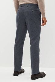 Dark Blue Slim Wool Blend Donegal Suit: Trousers - Image 2 of 8