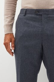 Dark Blue Slim Wool Blend Donegal Suit: Trousers - Image 3 of 8