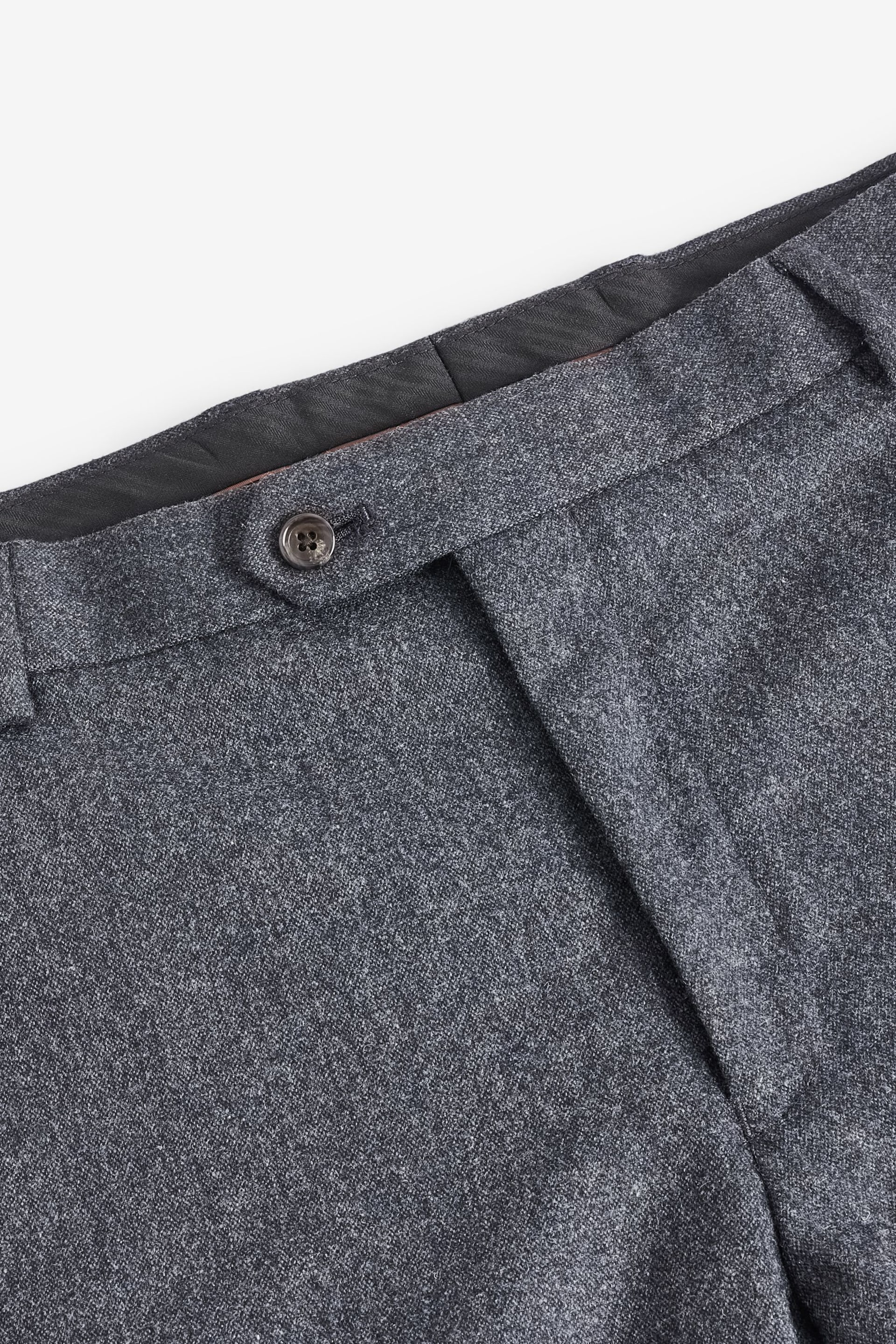 Dark Blue Slim Wool Blend Donegal Suit: Trousers - Image 5 of 8