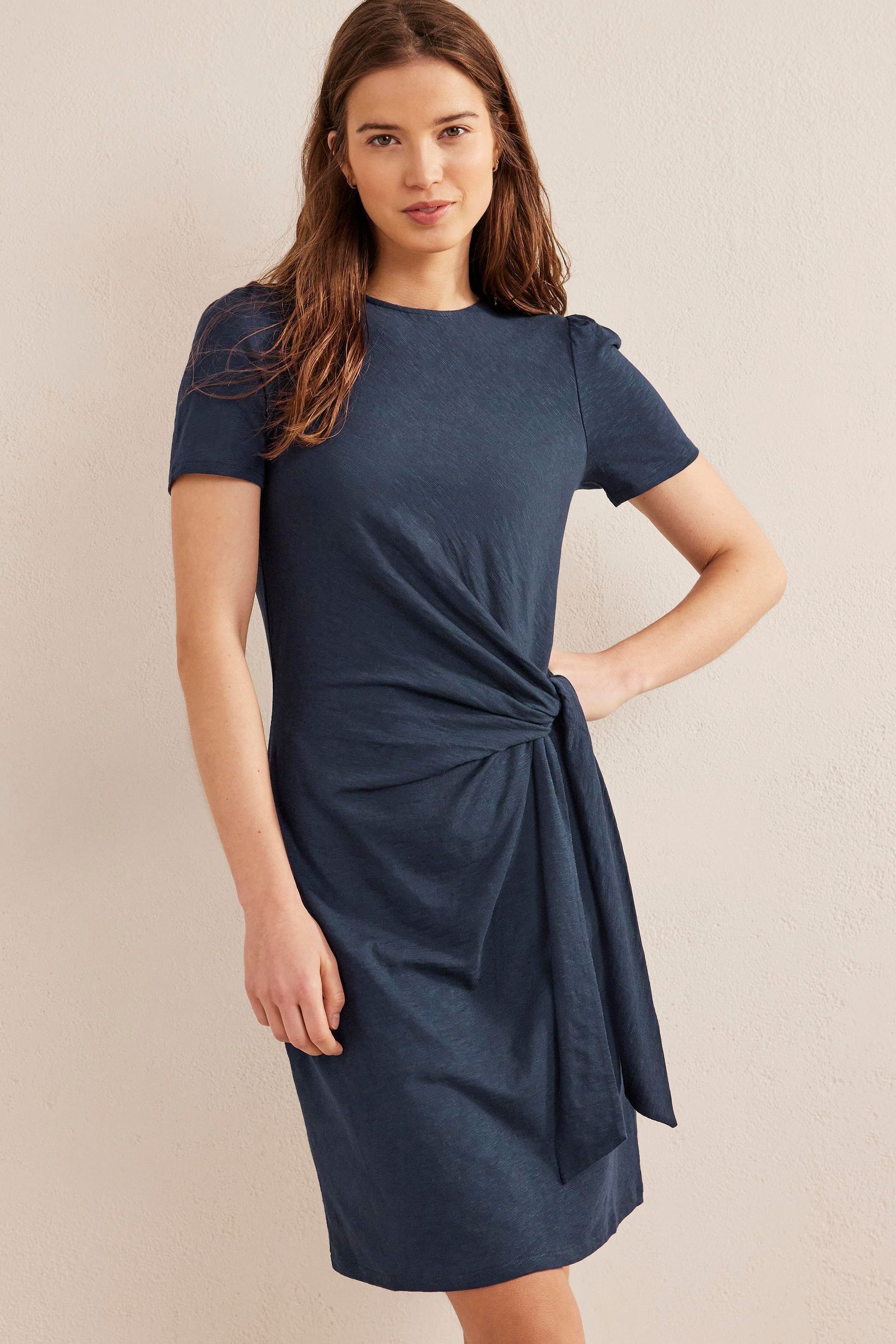 Buy Boden Blue Knot Front Jersey Dress from Next Luxembourg