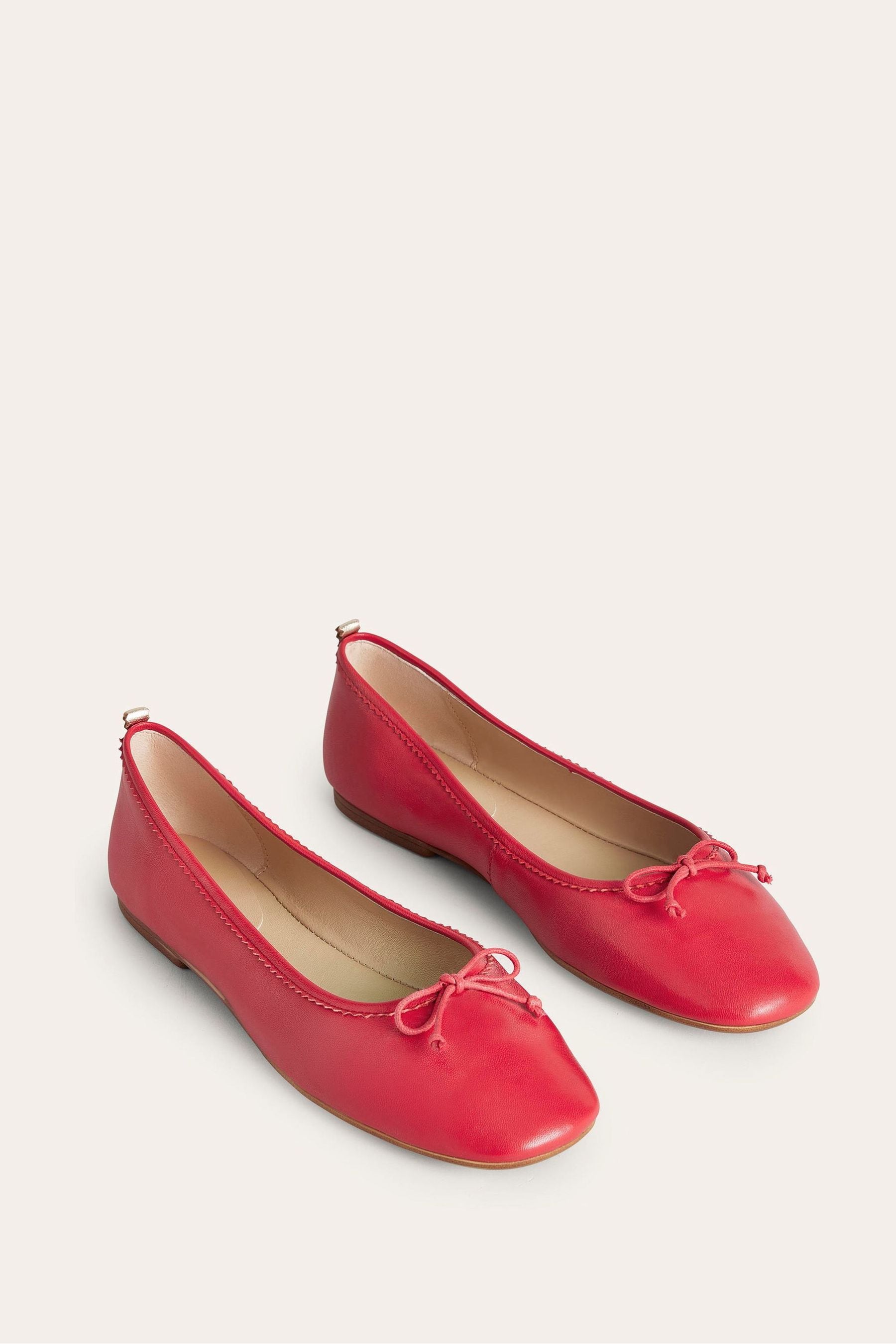 Boden Red Kitty Flexi Sole Ballet Pumps