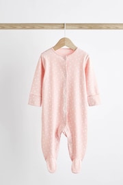 Pink Baby 100% Cotton Sleepsuits 3 Pack (0-2yrs) - Image 7 of 12