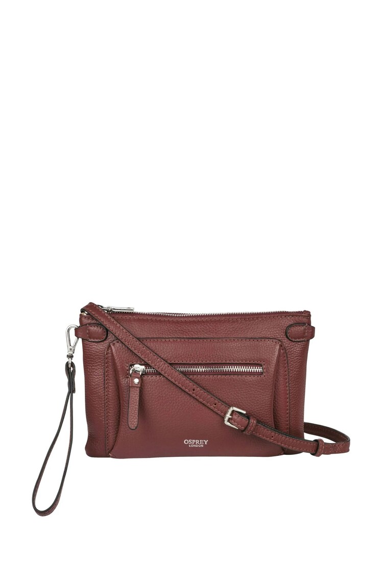 Osprey London Ruby Leather Cross-Body Clutch Bag - Image 1 of 3