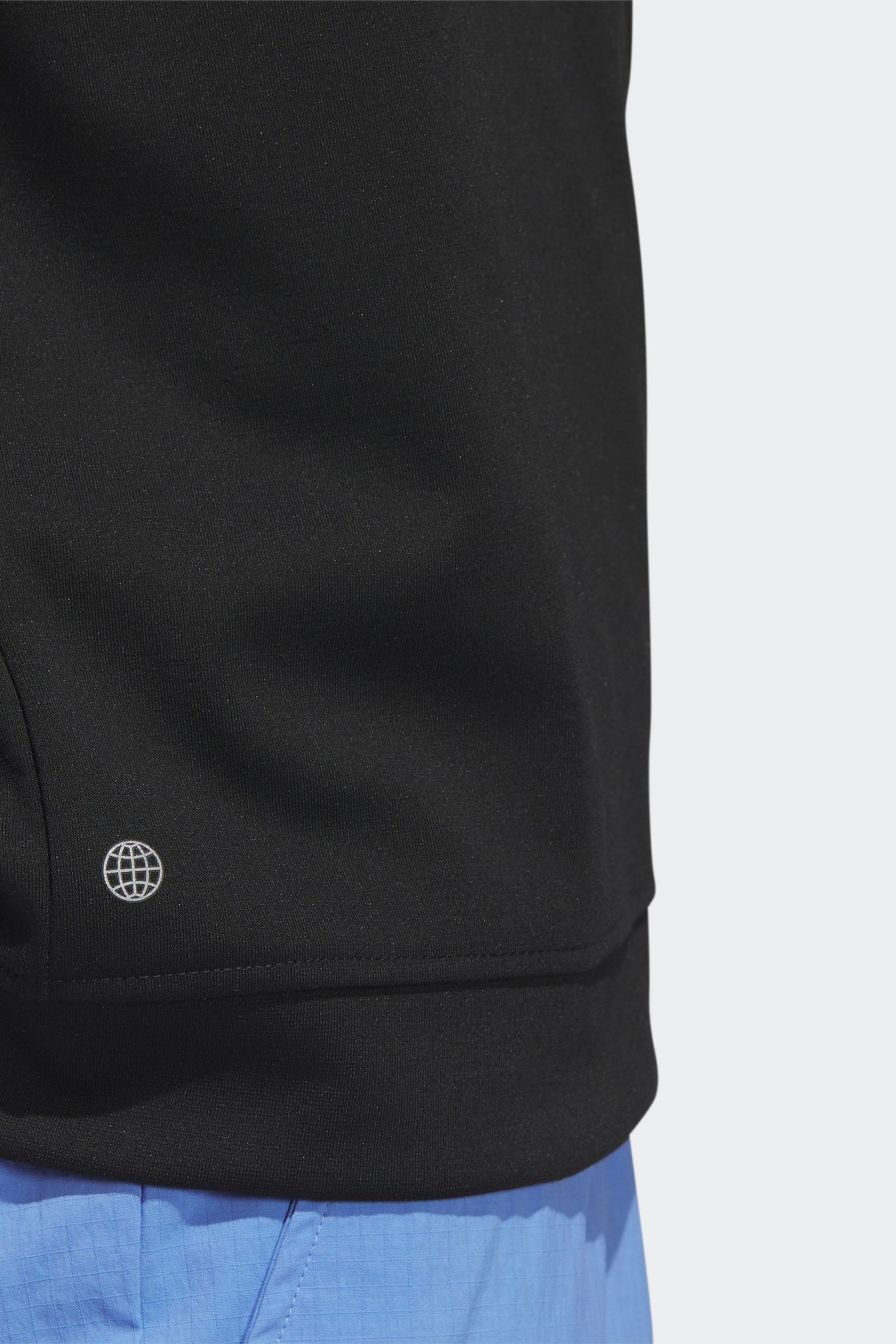 adidas Golf Elevated 1/4-Zip Black Sweatshirt - Image 6 of 7