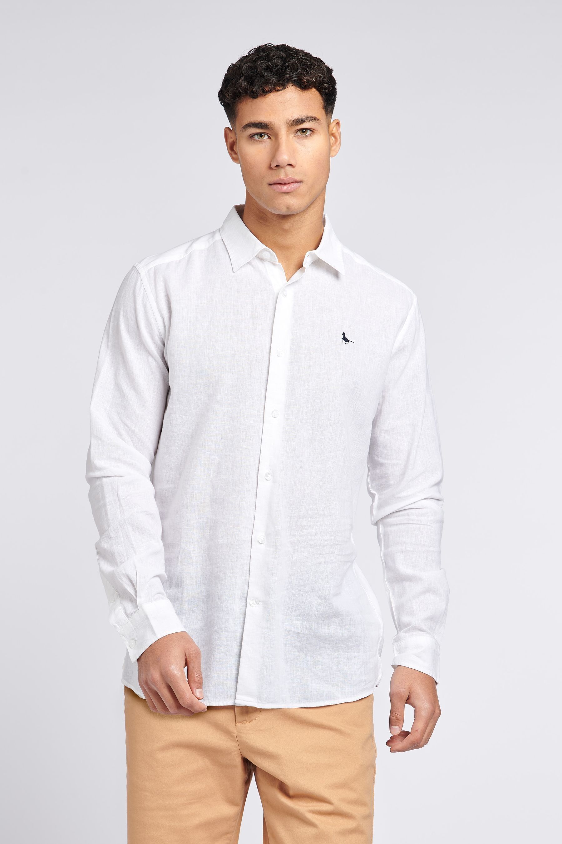 Buy Jack Wills White Linen Blend Long Sleeve Shirt from Next Luxembourg