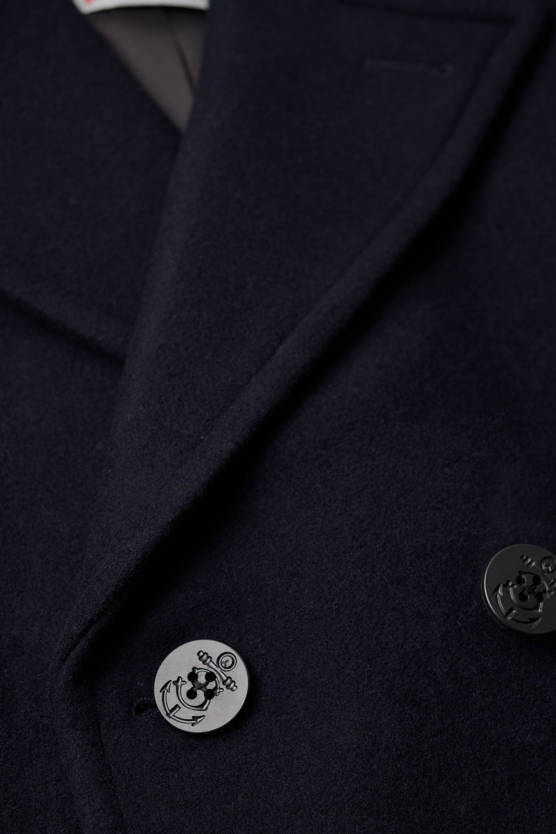 Superdry Blue Merchant Wool Pea Coat - Image 7 of 7