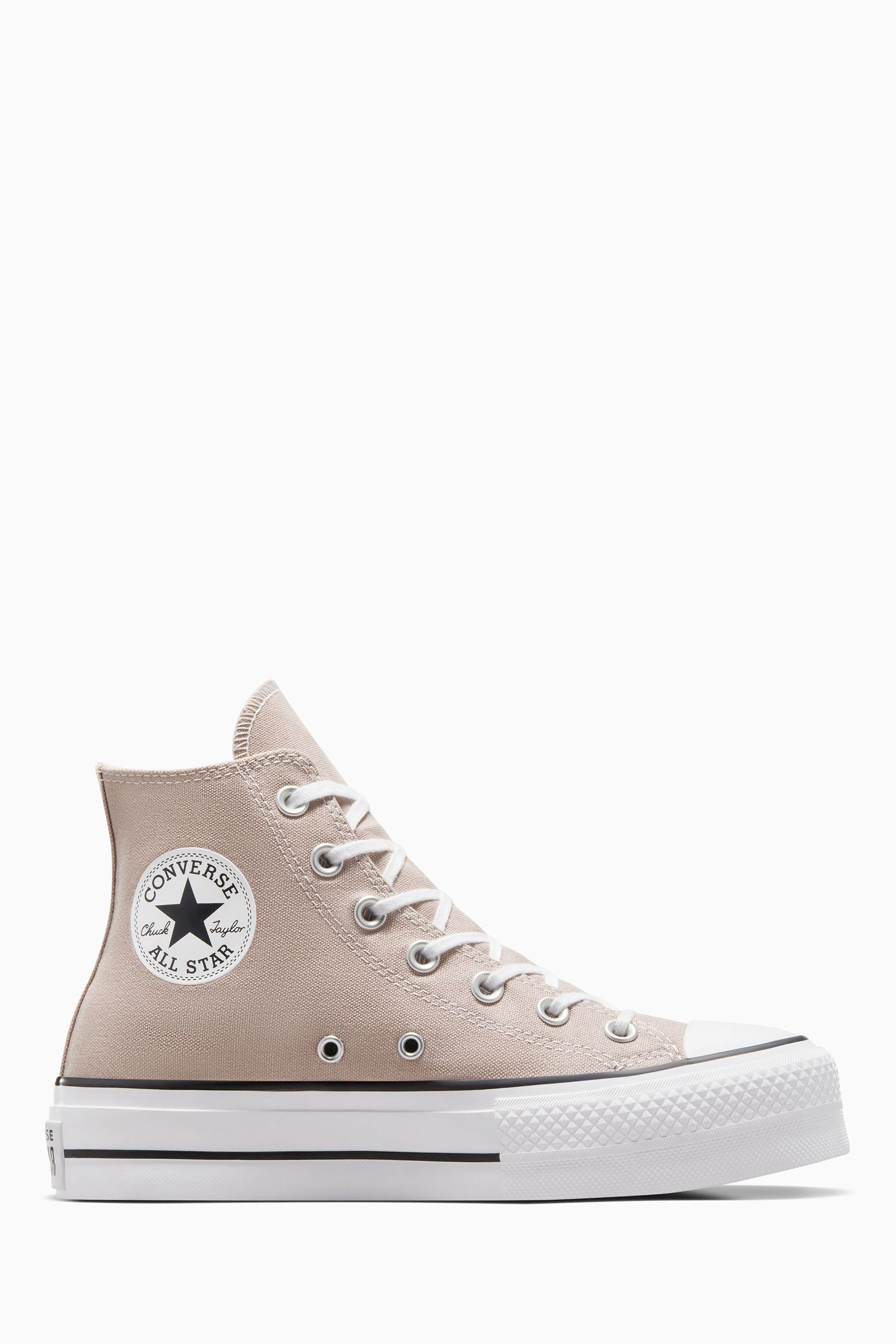 Buy Converse Neutral Pale Platform Lift High Top Trainers from Next Luxembourg