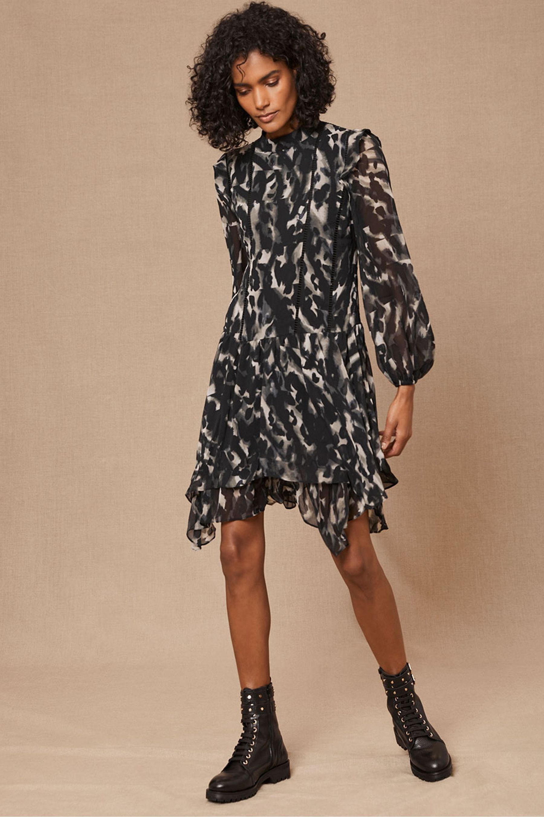 Buy Mint Velvet Black Print Martha Mini Dress from Next Luxembourg