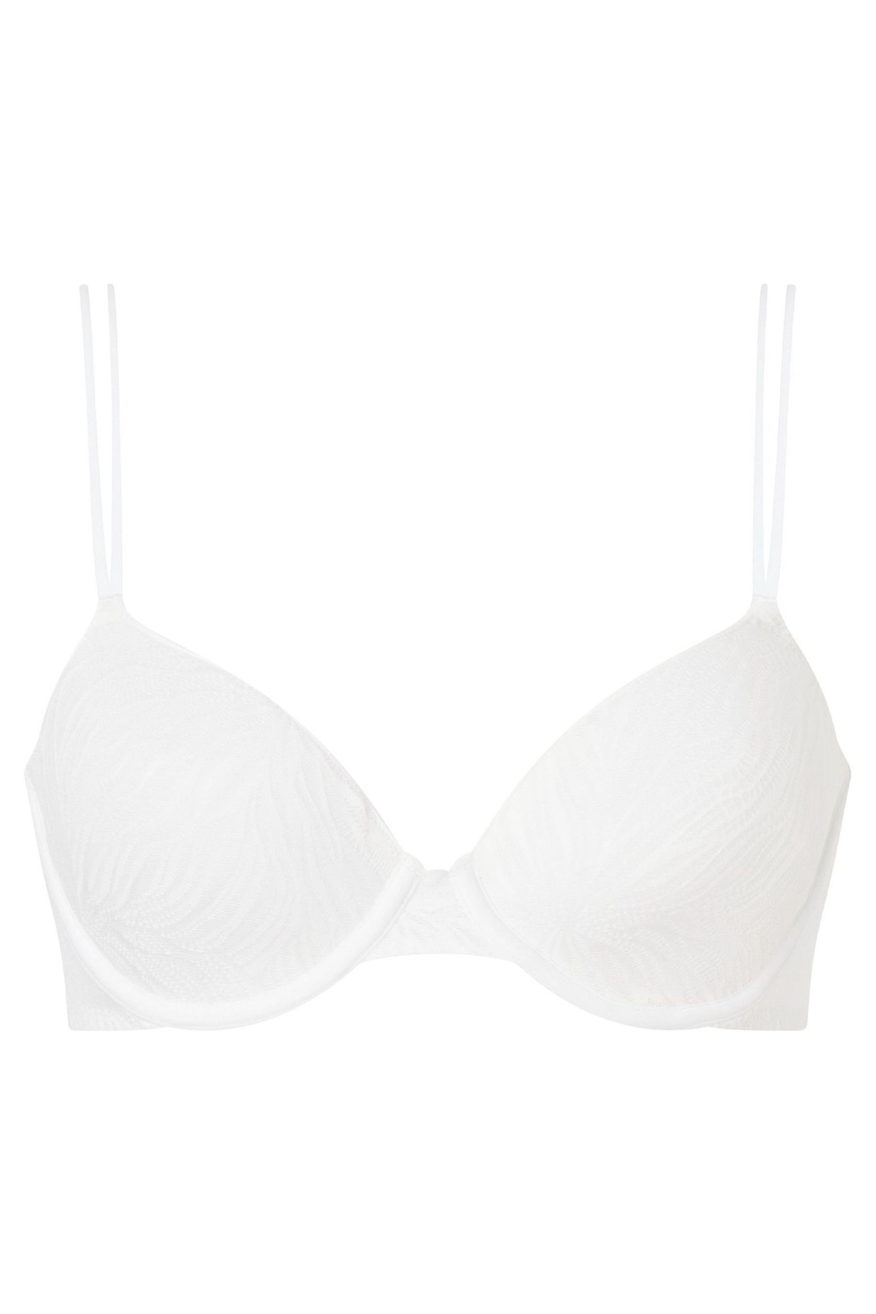 Calvin Klein White Sheer Marquisette Lace Demi Bra