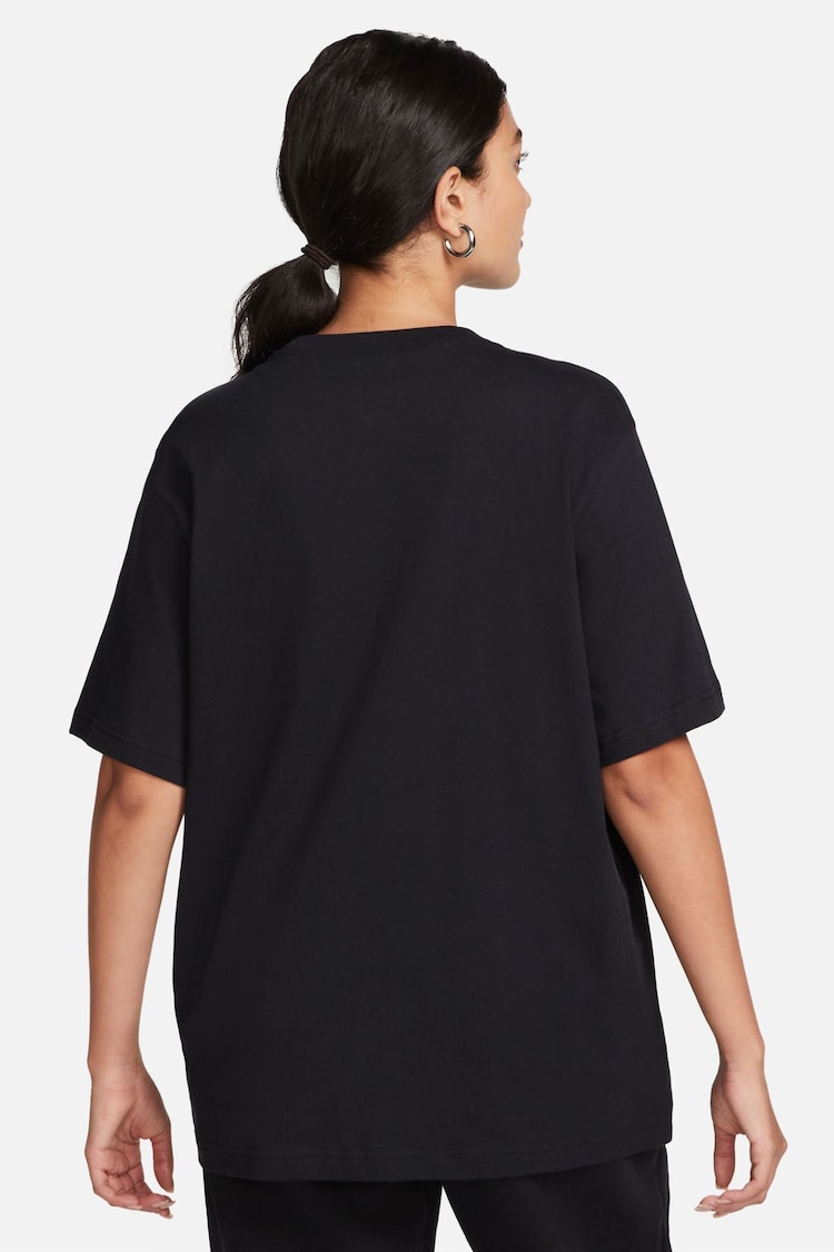 Nike Black Oversized Mini Swoosh Sportswear T-Shirt - Image 2 of 5