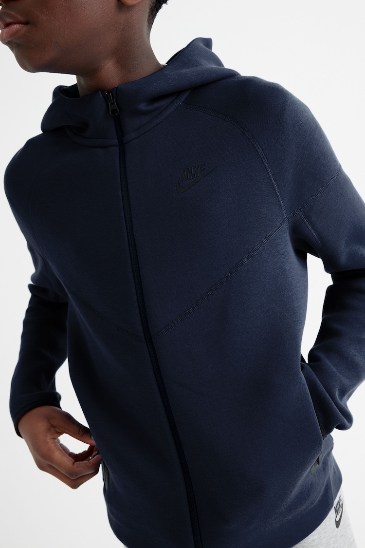 Nike Dark Blue Tech Fleece Zip Through Hoodie - Image 5 of 5