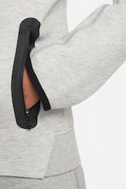 Nike Dark Grey Heather Tech Fleece Zip Through Hoodie - Image 4 of 7