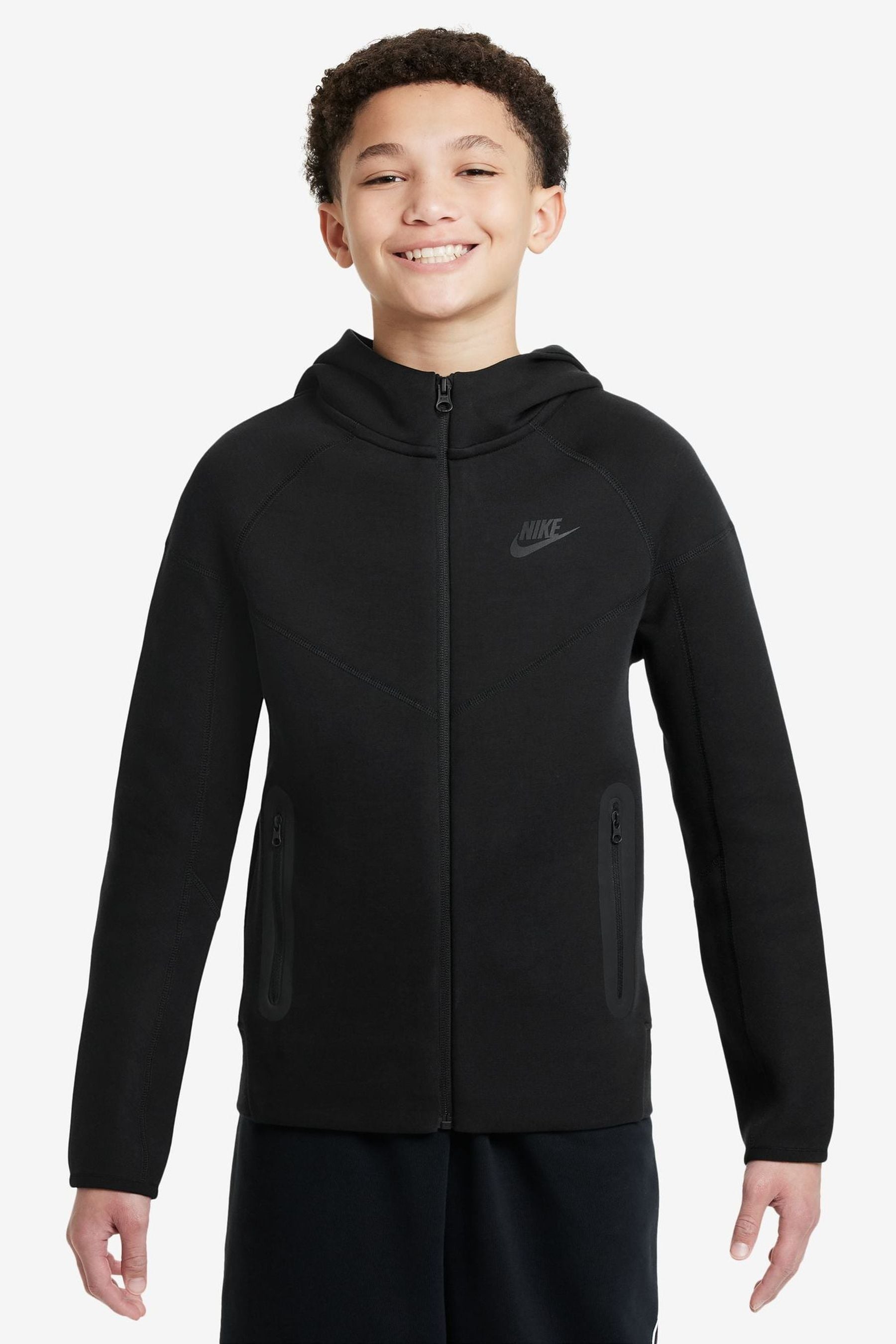 Buy Nike Black Tech Fleece Zip Through Hoodie from Next Armenia