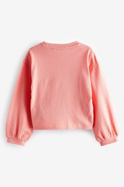 Pink Ruched Side Textured Top (3-16yrs) - Image 9 of 10