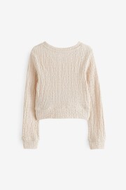 Ecru Cream Textured Wrap Long Sleeve T-Shirt (3-16yrs) - Image 6 of 7