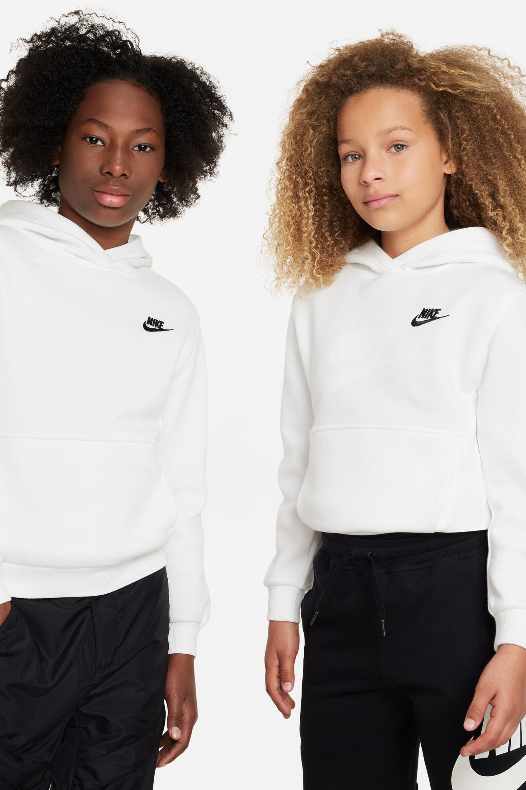 Buy Nike White Club Fleece Overhead Hoodie from Next Iceland