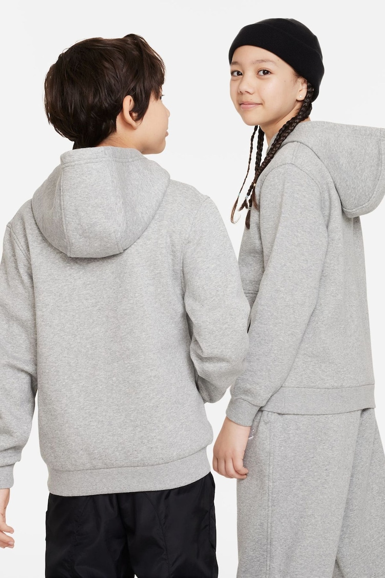 Nike Dark Grey Heather Club Fleece Pullover Hoodie - Image 2 of 6