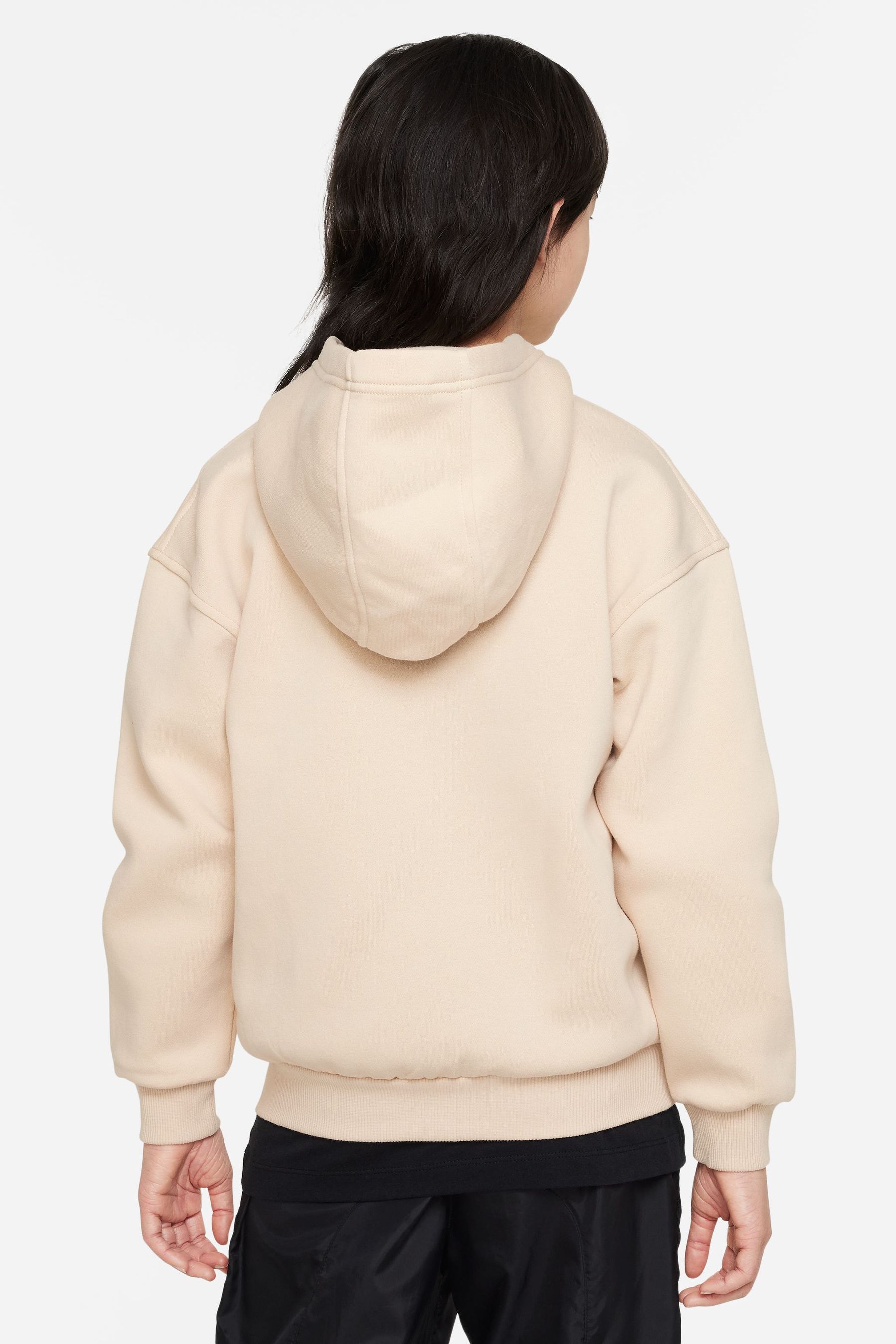 Buy Nike Neutral Oversized Club Fleece Zip Through Hoodie from Next Luxembourg