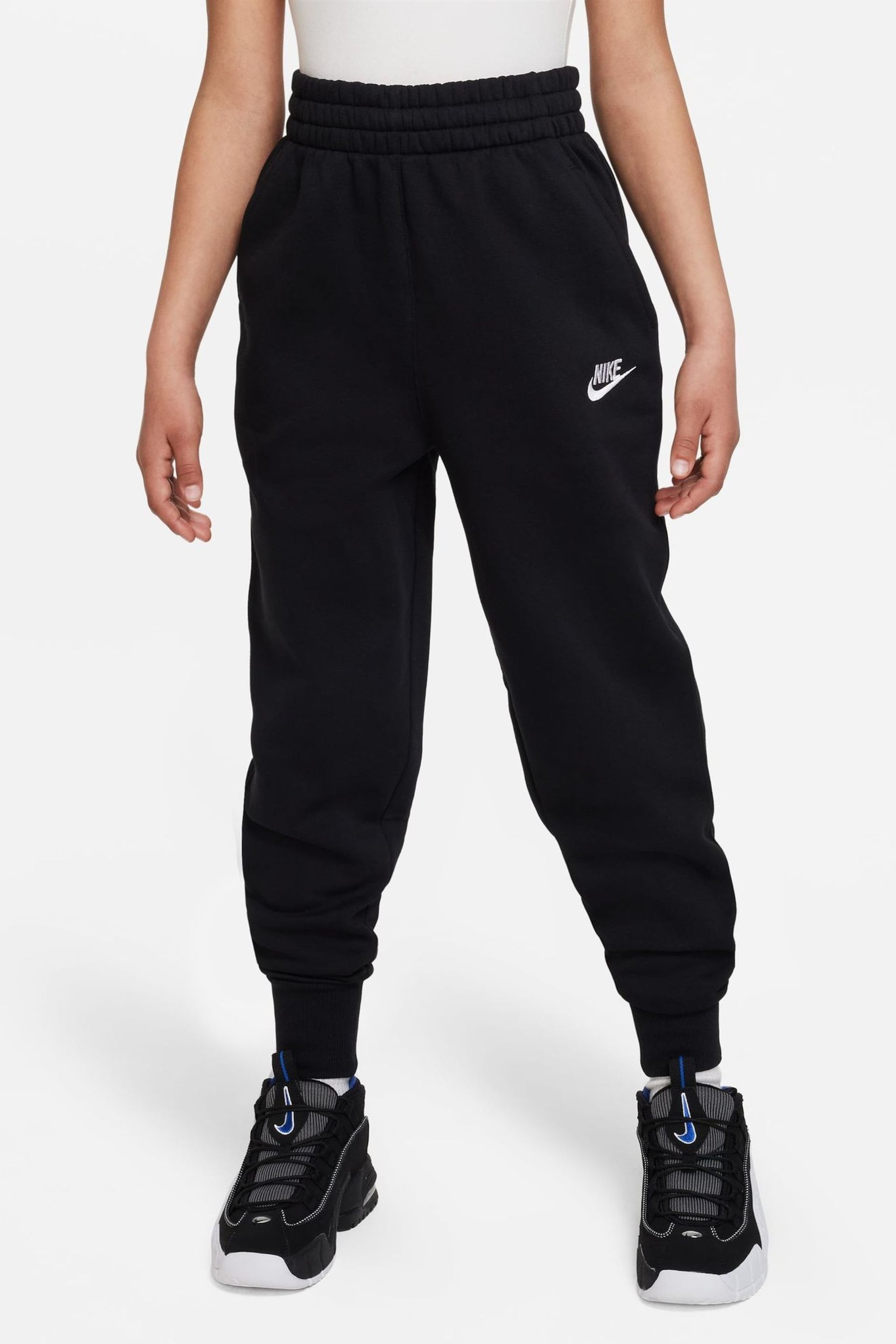 Nike Black Club Fleece HighWaisted Fitted Joggers - Image 1 of 6