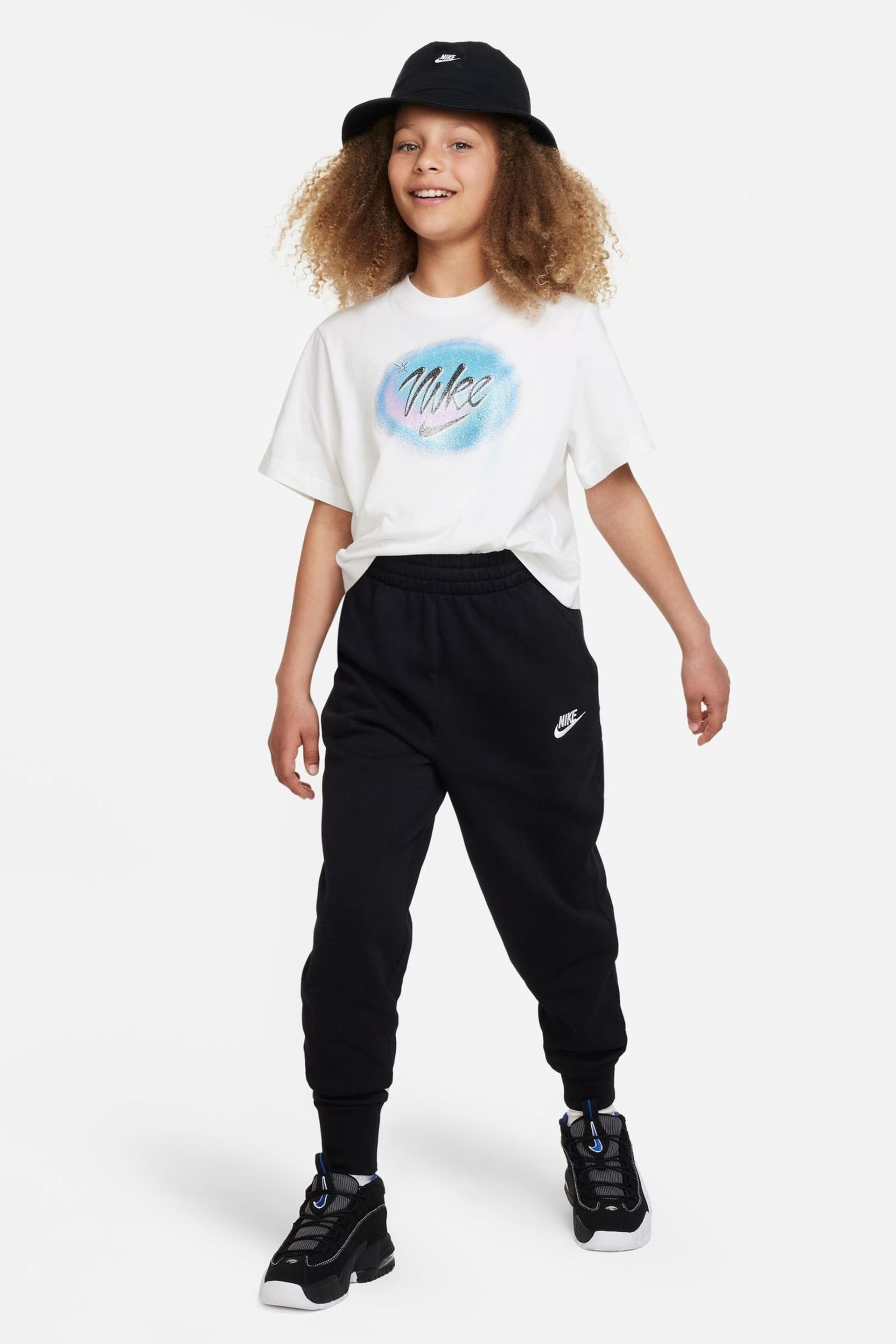 Nike Black Club Fleece HighWaisted Fitted Joggers - Image 6 of 6