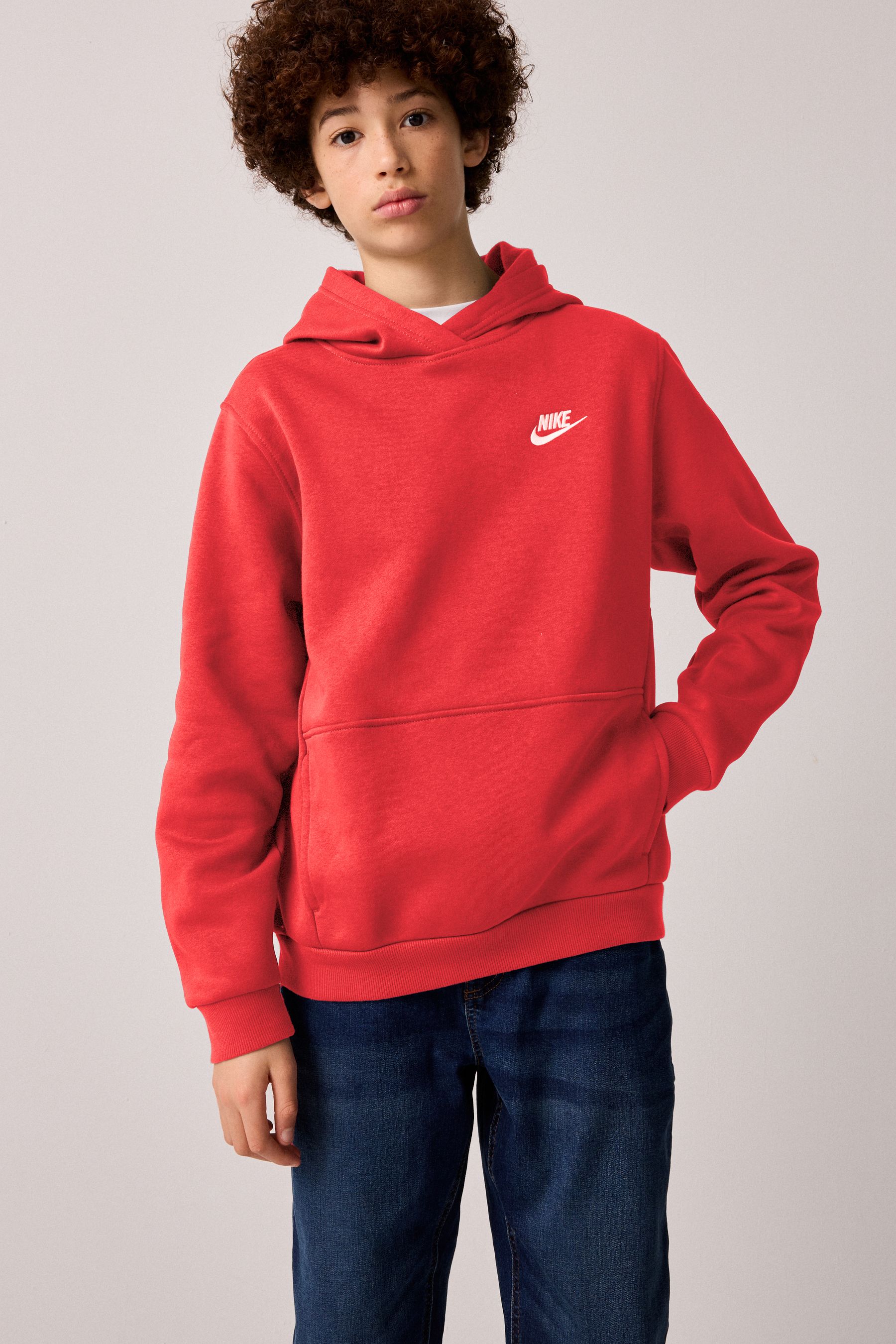 Buy Nike University Red Club Fleece Overhead Hoodie from Next Gibraltar