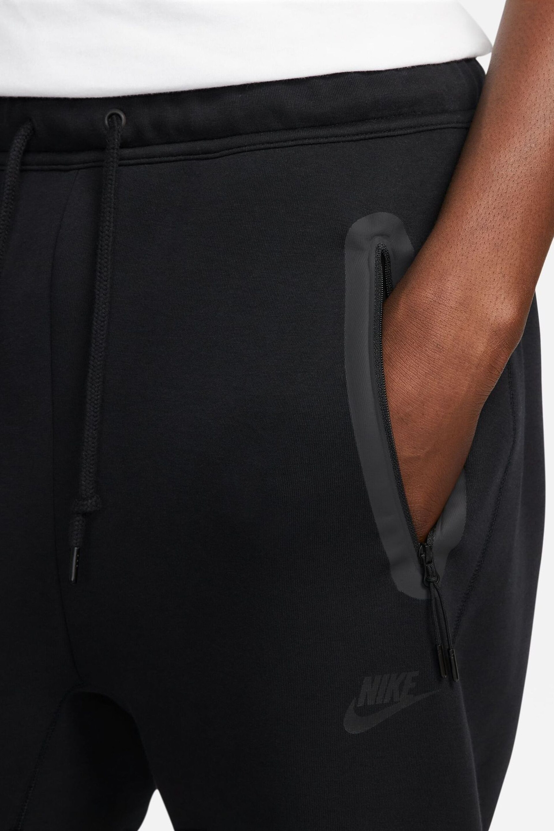 Nike Black Tech Fleece Open Hem Joggers - Image 3 of 13