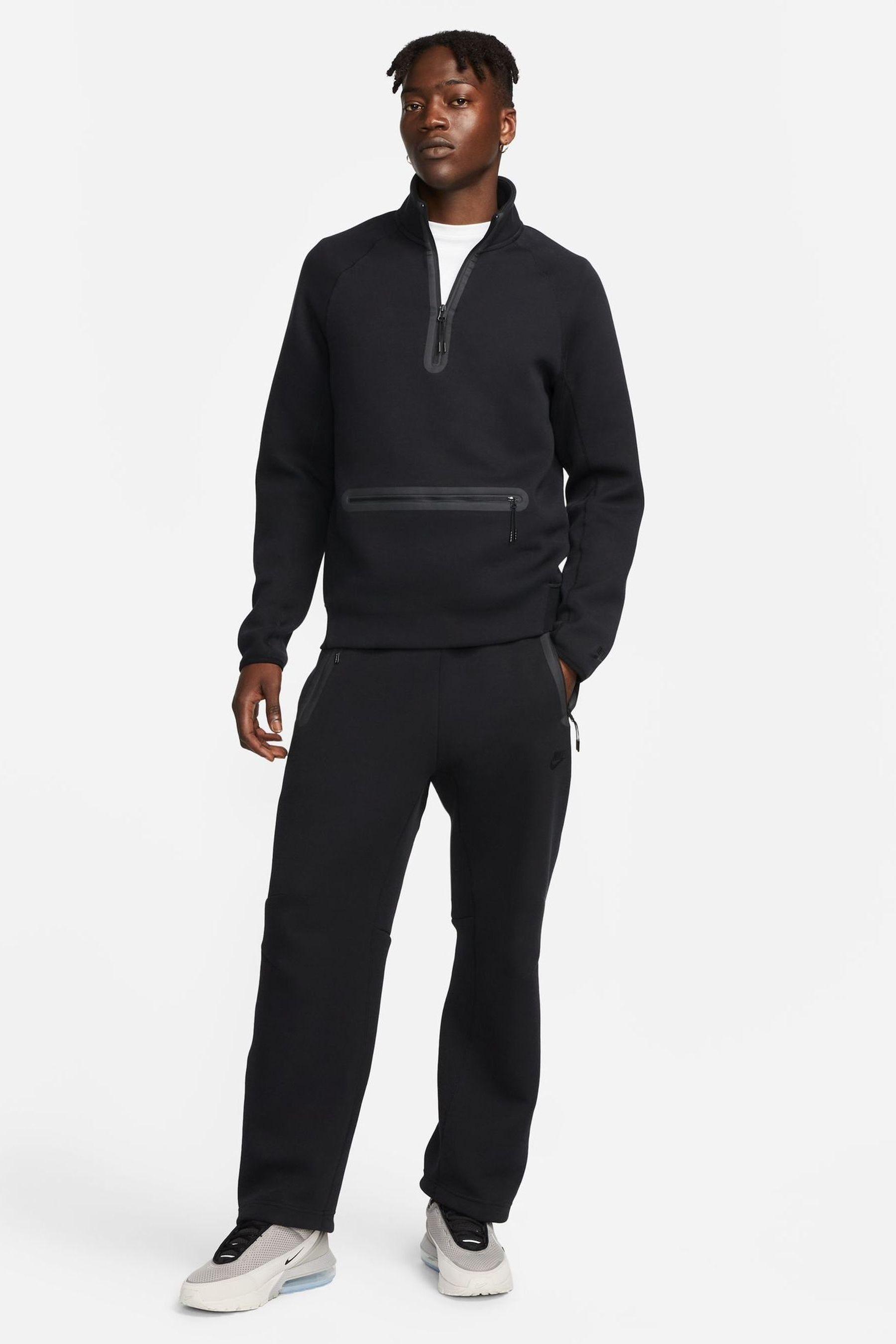 Buy Nike Black Tech Fleece Open Hem Joggers from the Next UK online shop