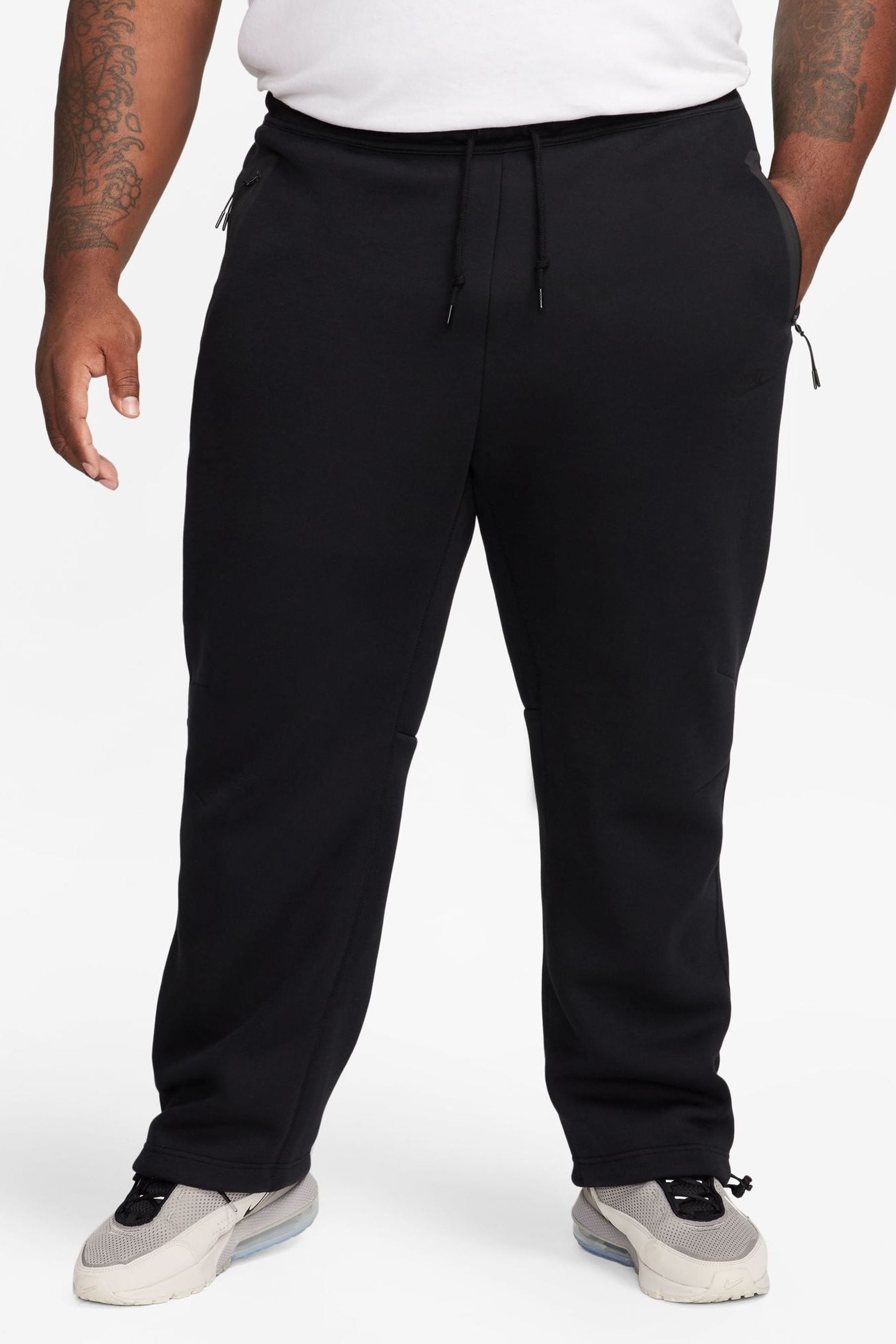 Buy Nike Black Tech Fleece Open Hem Joggers from Next Luxembourg