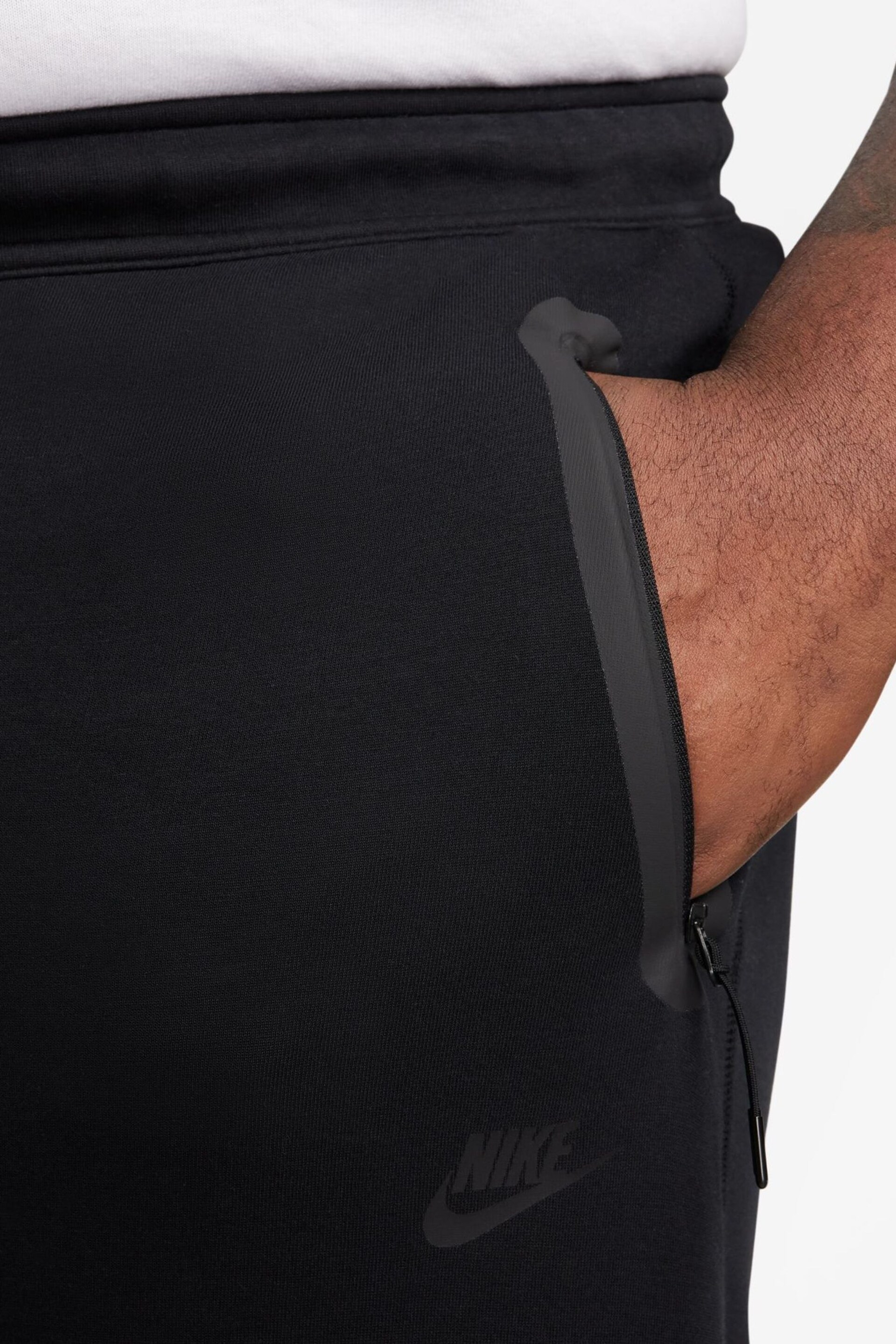 Nike Black Tech Fleece Open Hem Joggers - Image 8 of 13