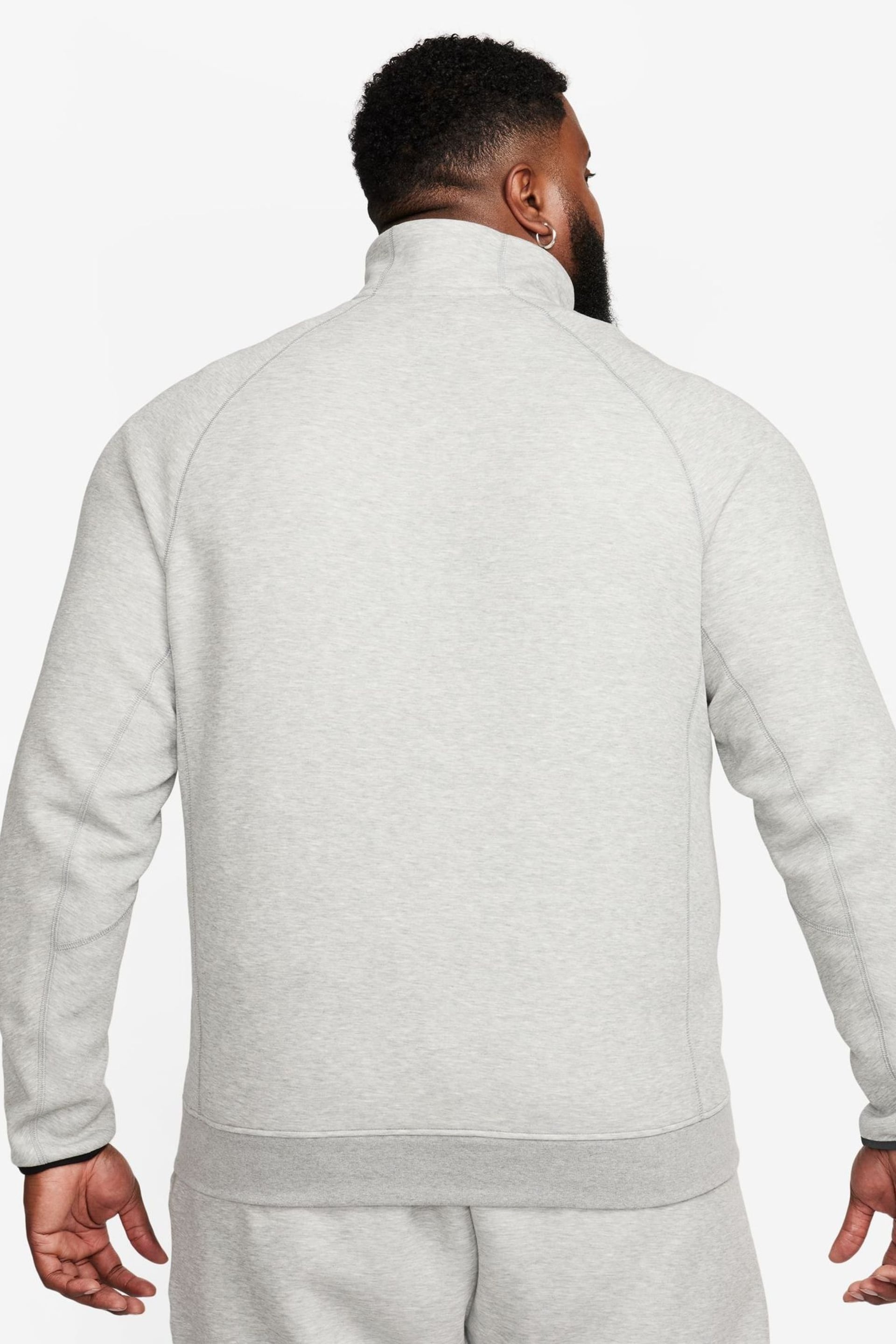 Nike Grey Tech Fleece Half Zip Sweatshirt - Image 4 of 16