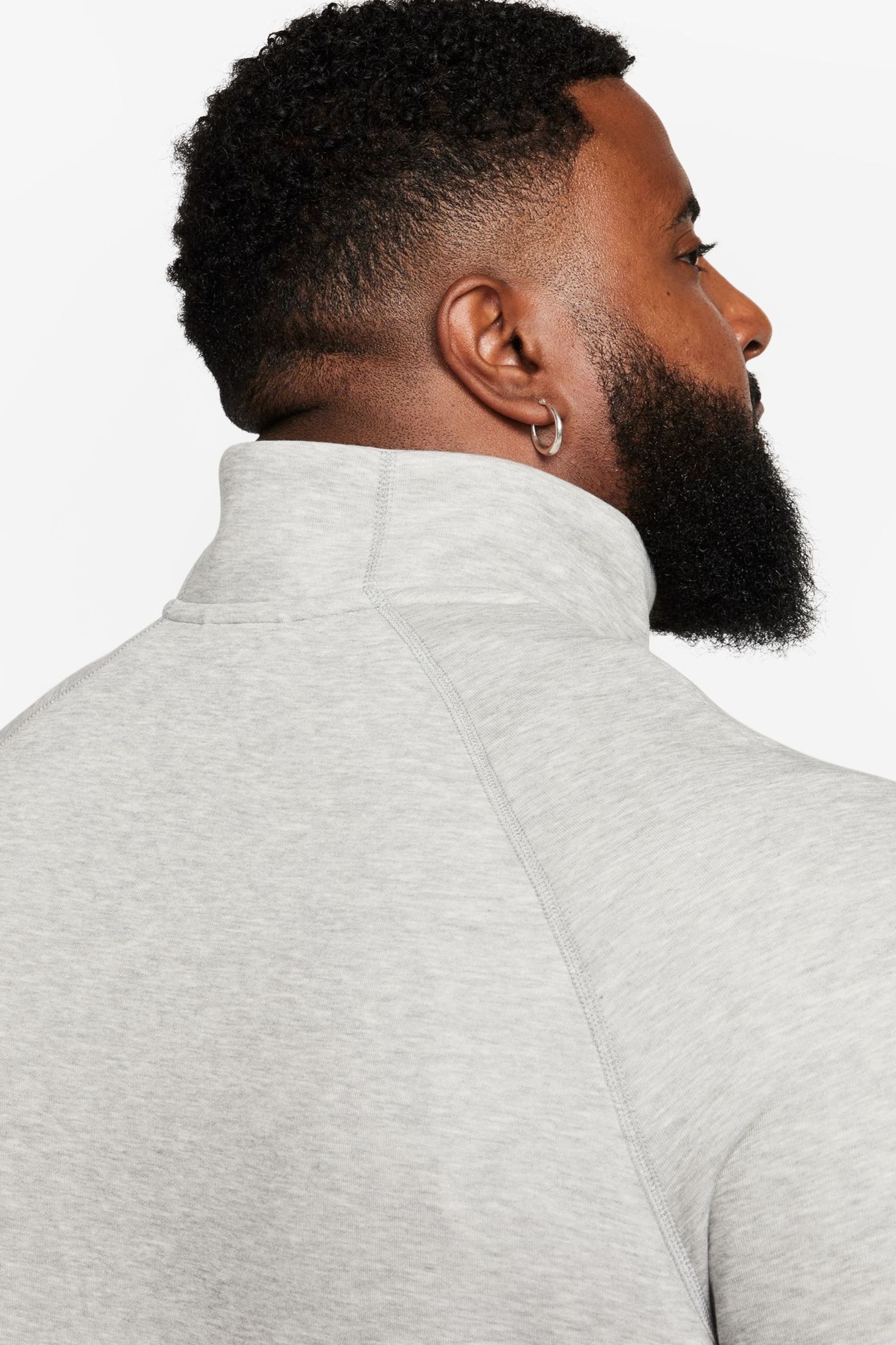 Nike Grey Tech Fleece Half Zip Sweatshirt - Image 9 of 16