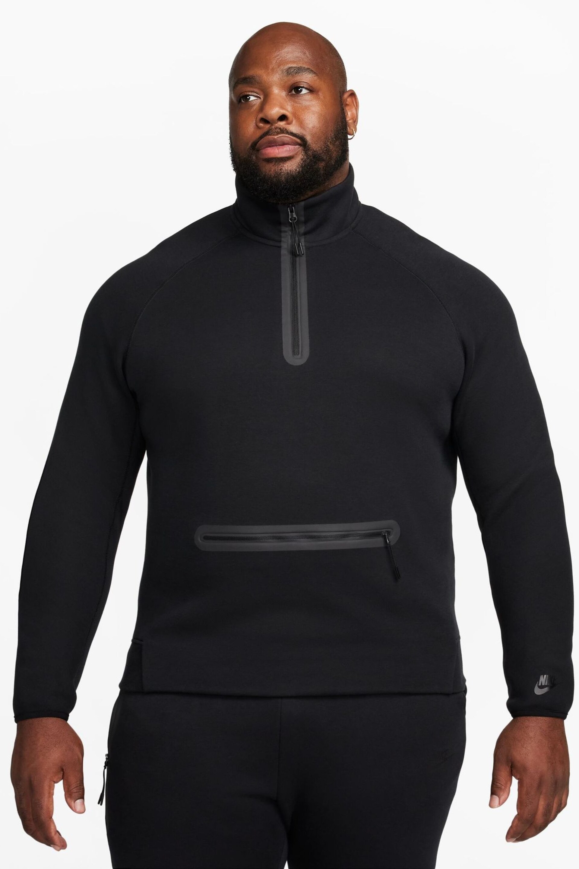 Nike Black Tech Fleece Half Zip Sweatshirt - Image 13 of 19