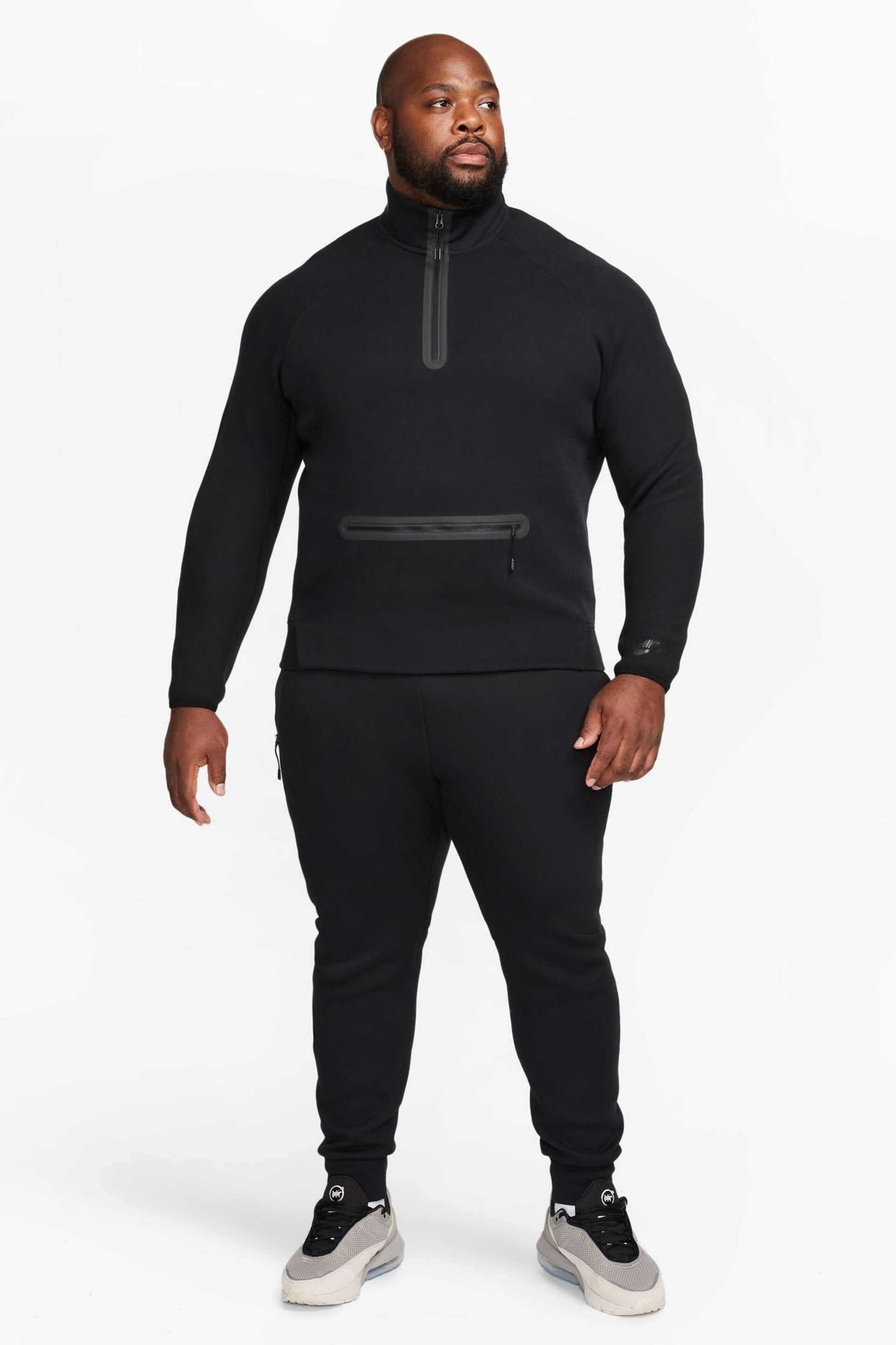 Nike Black Tech Fleece Half Zip Sweatshirt - Image 19 of 19
