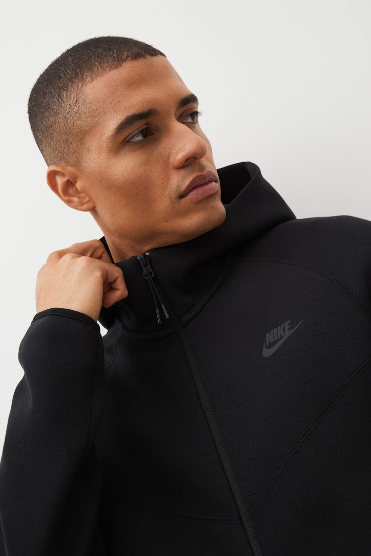 Nike Black Tech Fleece Zip-Up Hoodie - Image 3 of 3