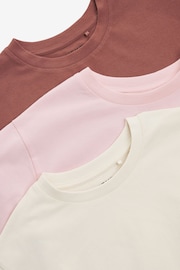 Pink/Ecru/Brown Oversized T-Shirts 3 Pack (3-16yrs) - Image 2 of 3