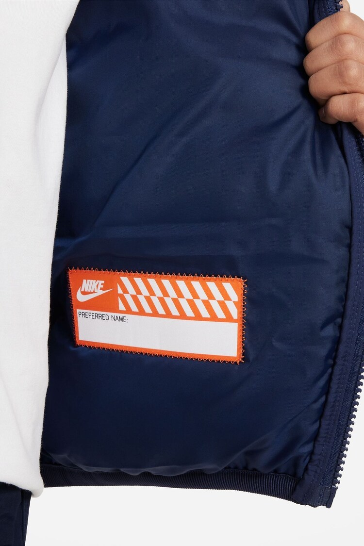 Nike Blue Synthetic Fill Hooded Jacket - Image 4 of 9