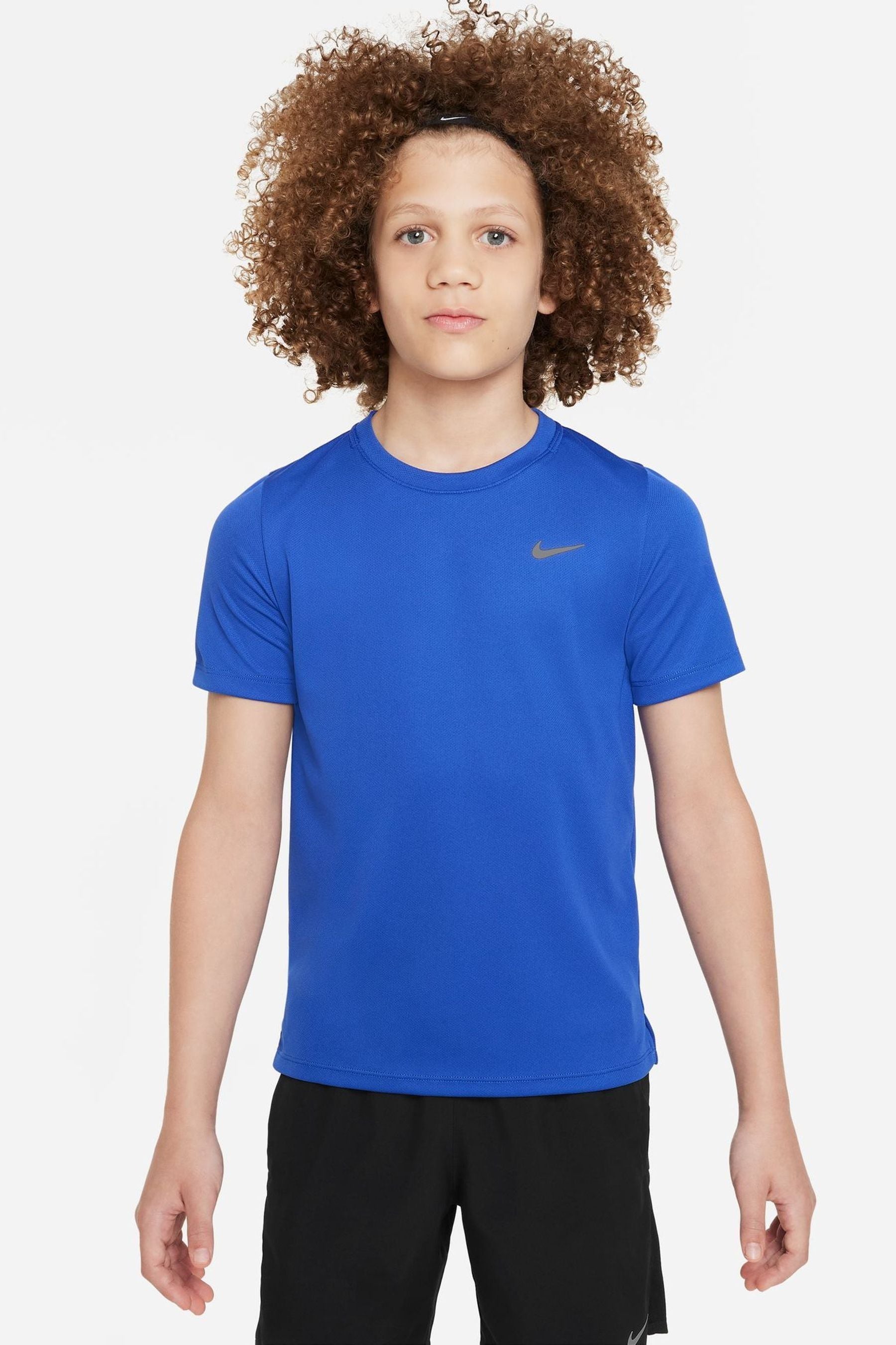 Buy Nike Blue Dri FIT Miler T Shirt from Next Luxembourg