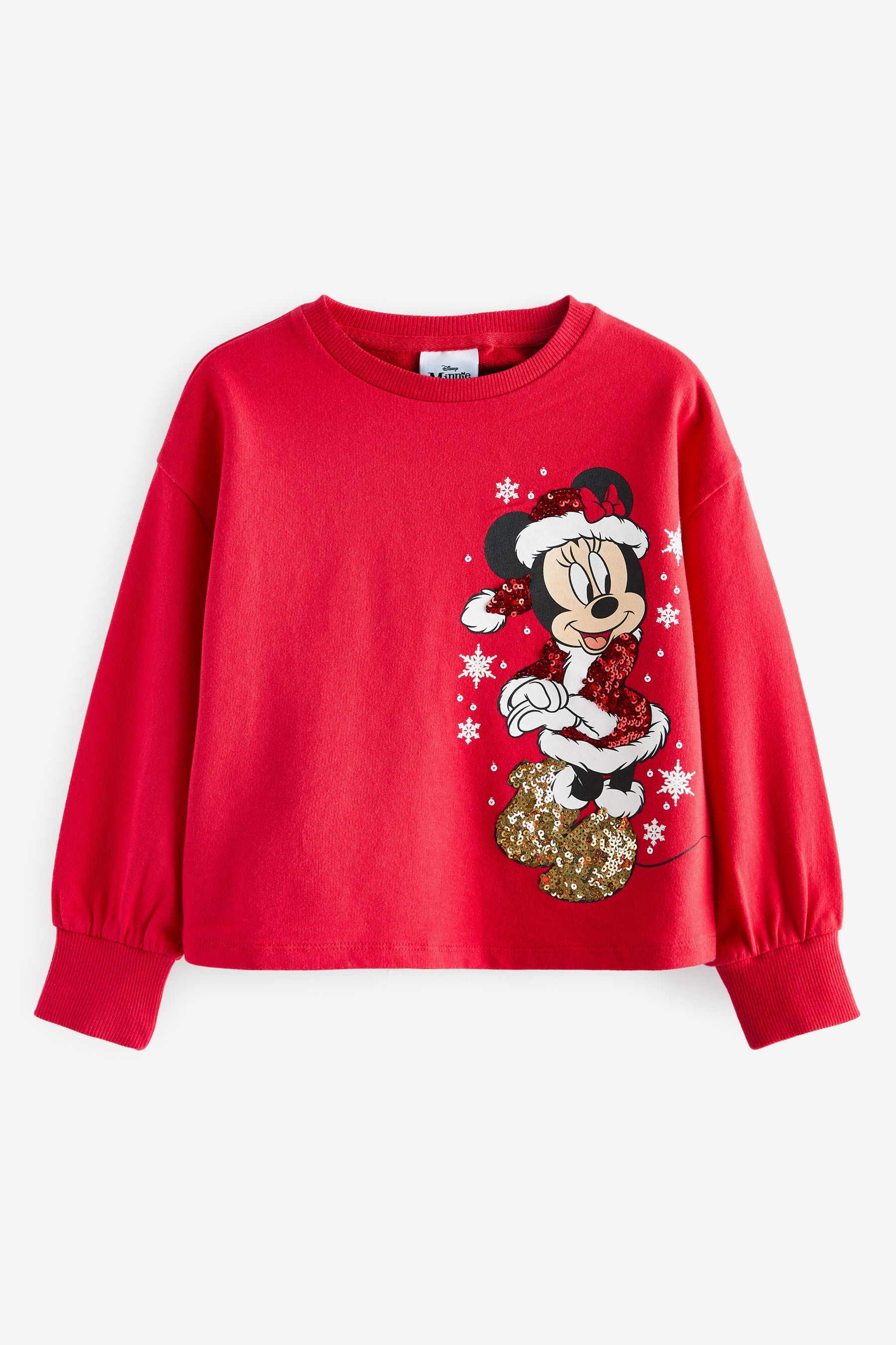 Buy Red Minnie Mouse Sequin Christmas Long Sleeve T Shirt 3 16yrs from Next Luxembourg