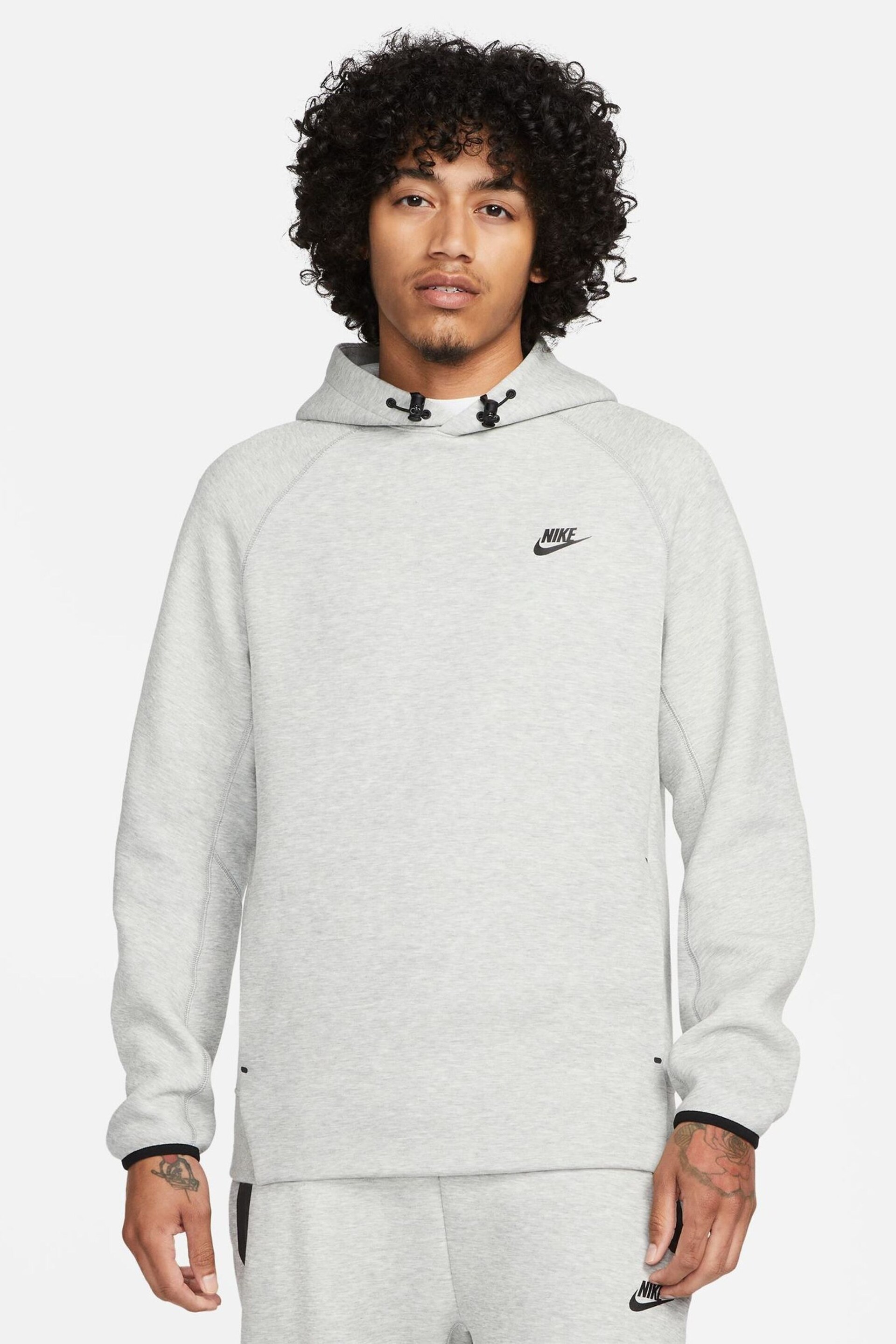 Nike Grey Tech Fleece Pullover Hoodie - Image 1 of 18