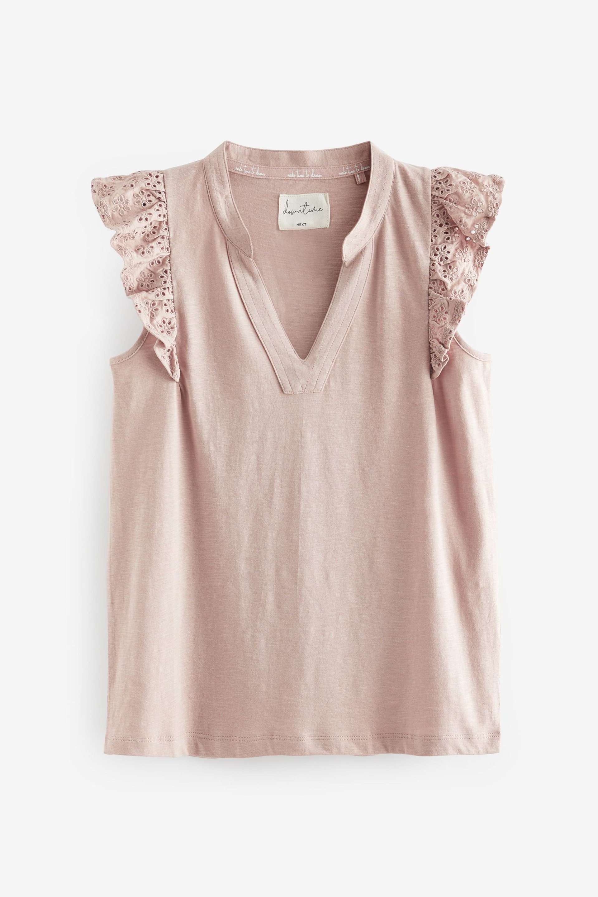 Pink Broderie Frill T-Shirt - Image 5 of 6