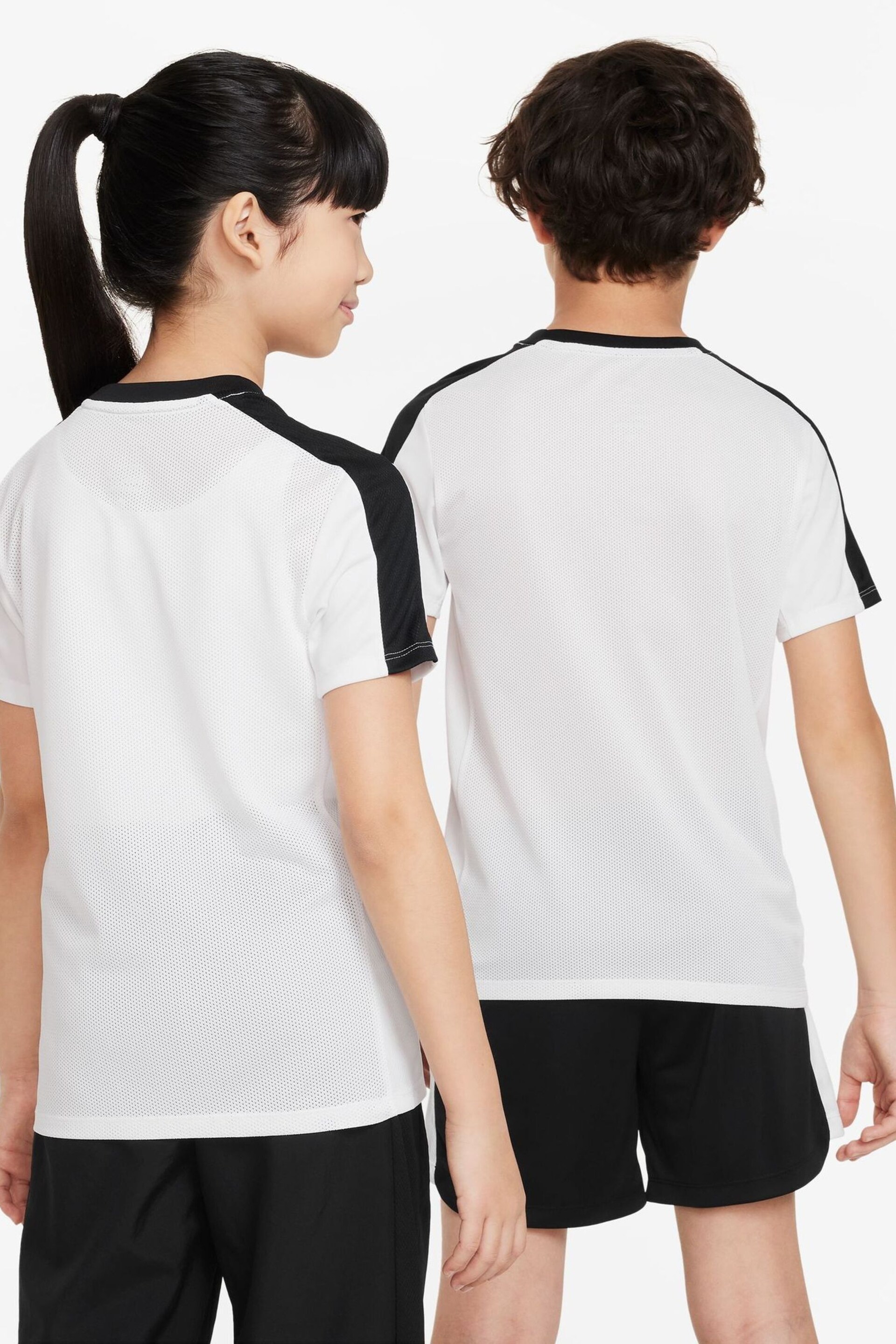 Nike White/Black Dri-FIT Academy Training T-Shirt - Image 3 of 4
