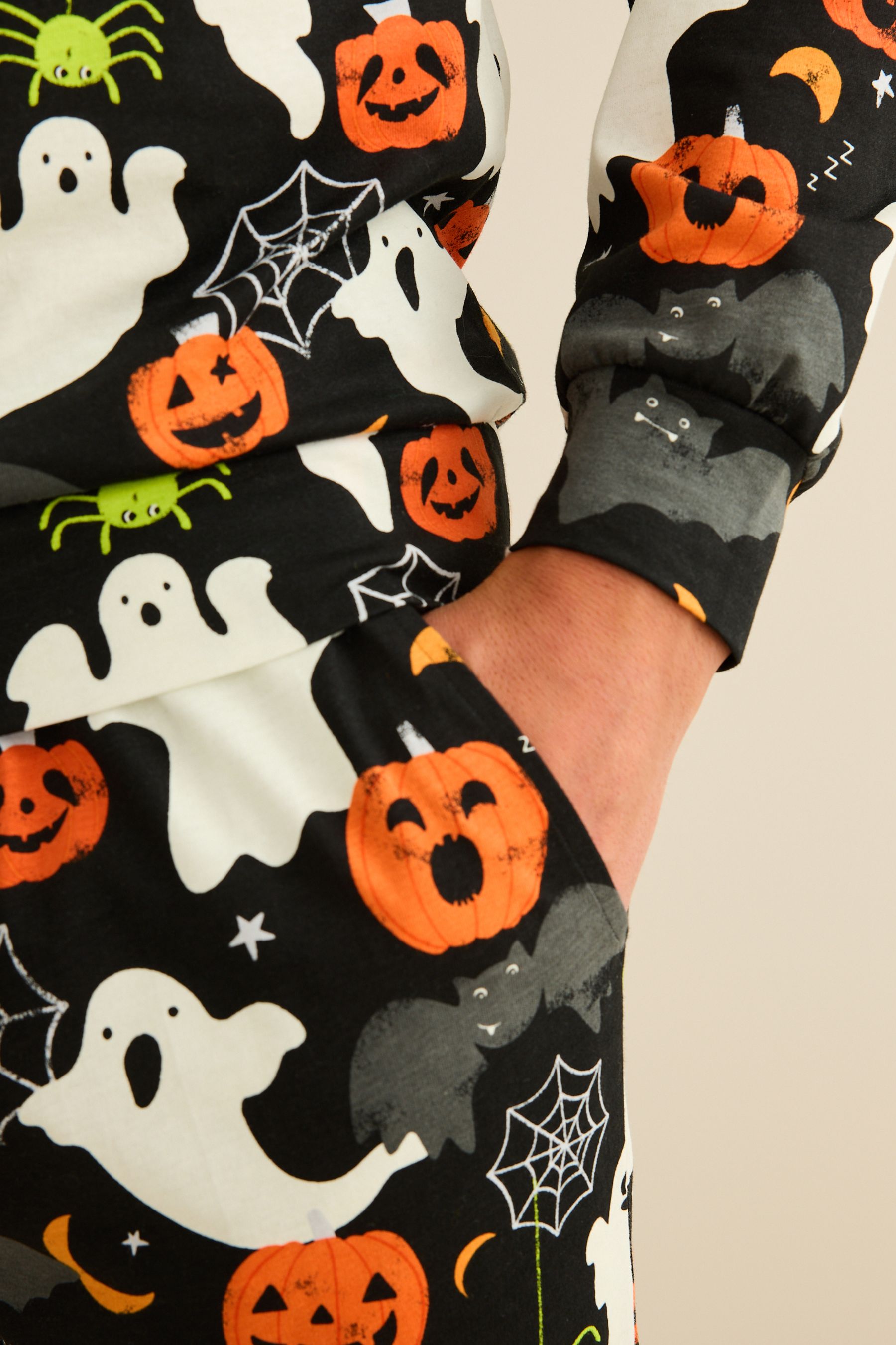 Buy Grey Mens Glow In The Dark Halloween Cotton Pyjamas from Next Estonia