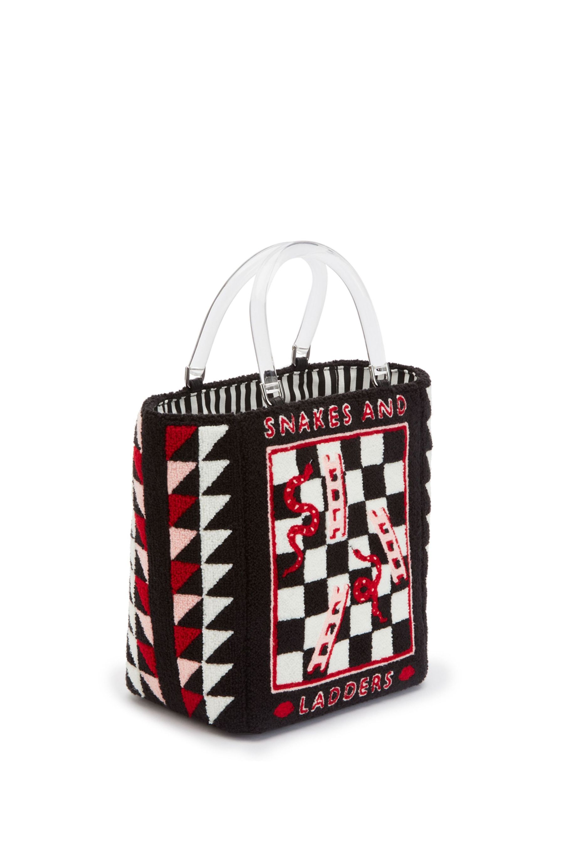 Buy Lulu Guinness Snakes And Ladders Black Bibi Tote from Next USA