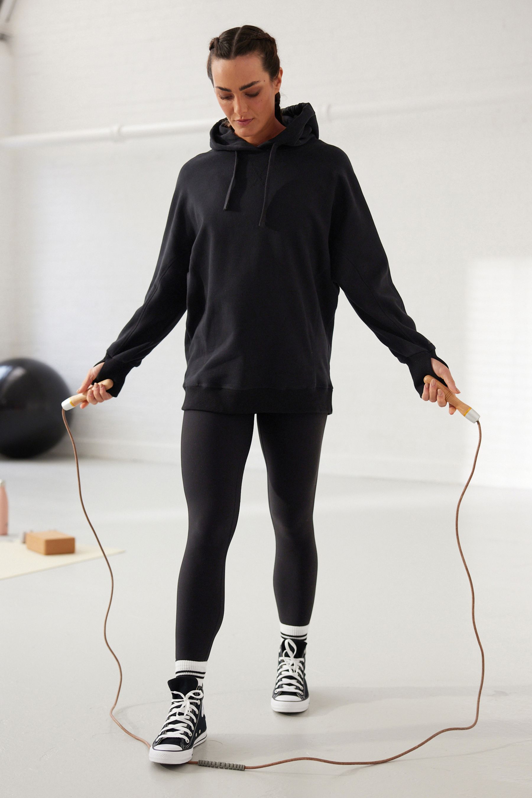 Buy Black Active Longline Overhead Hoodie from Next Oman