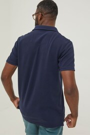 FatFace Blue Pique Polo Shirt - Image 2 of 5