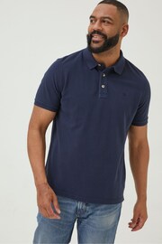 FatFace Blue Pique Polo Shirt - Image 4 of 5