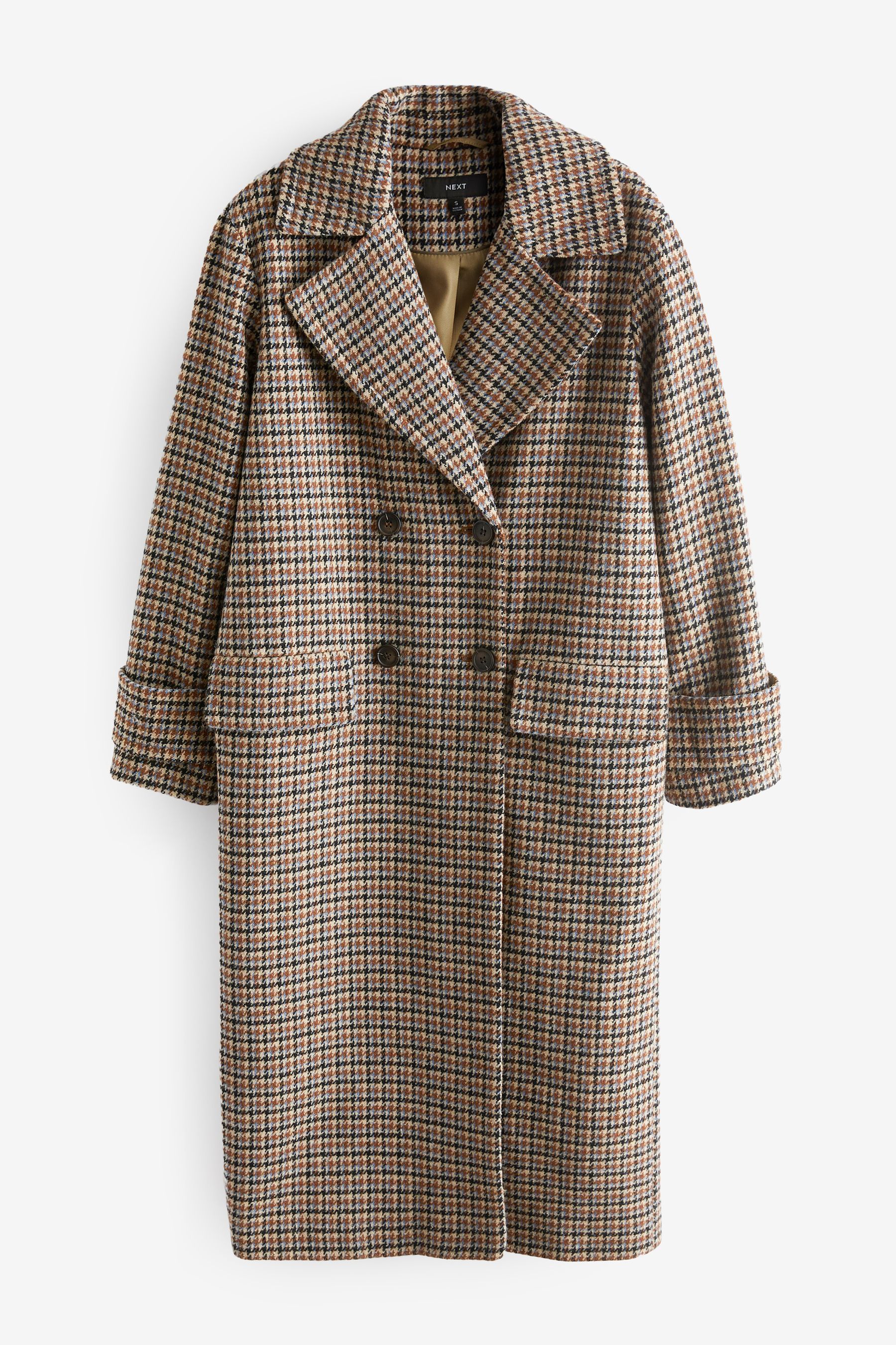 Buy Brown Heritage Check Overcoat from Next Luxembourg