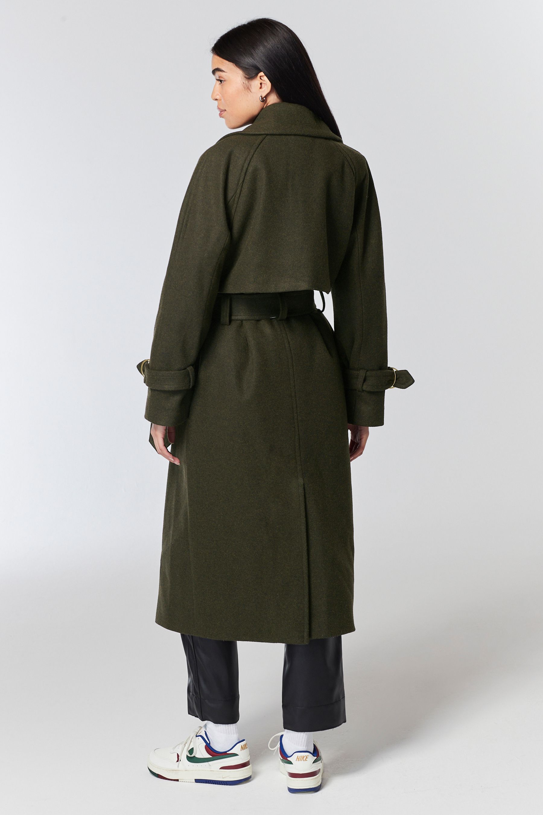 Buy Khaki Green Belted Quilt Lined Trench Style Coat from Next Luxembourg
