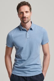 Superdry Blue Studios Jersey Polo Shirt - Image 1 of 6